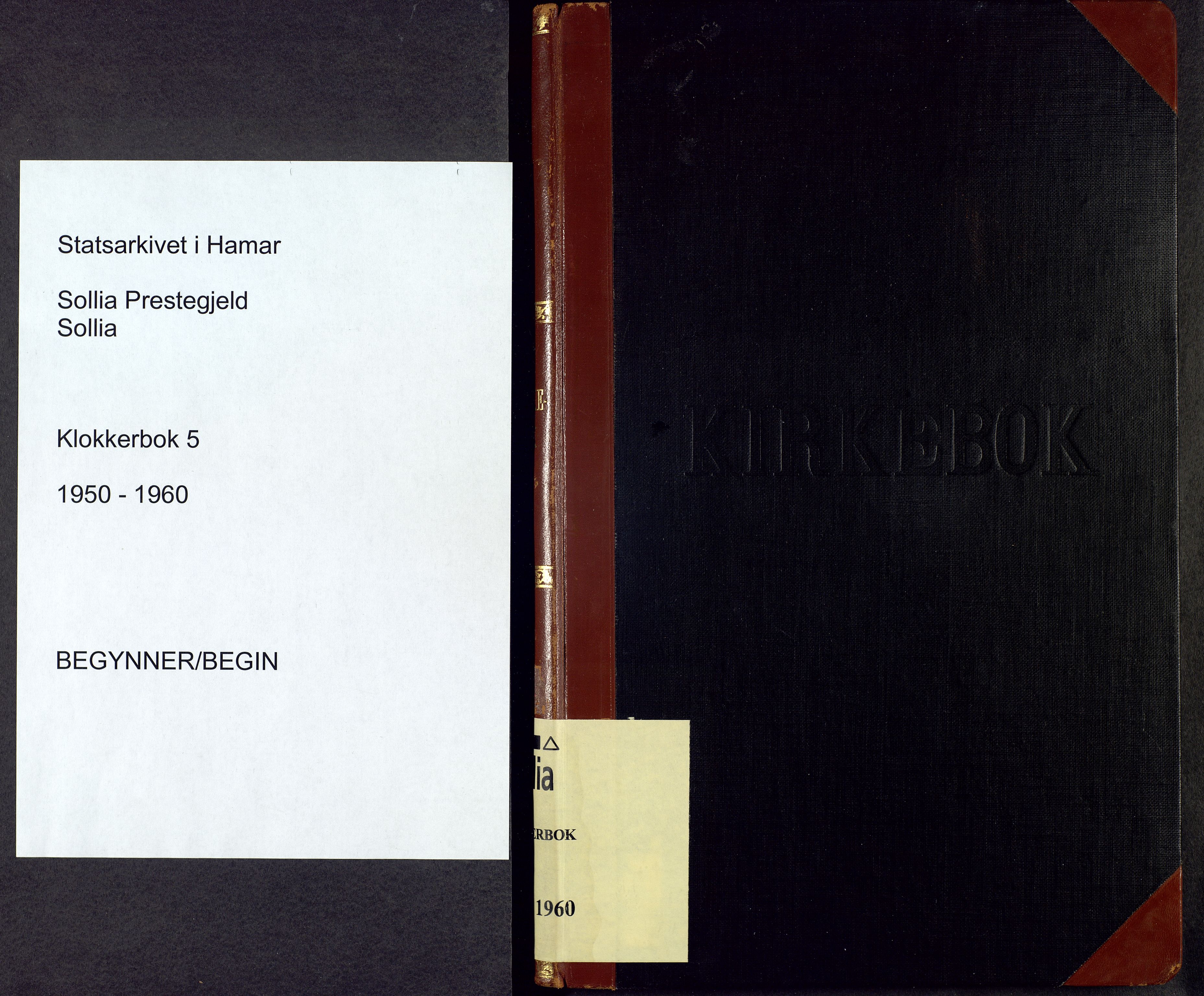 Sollia prestekontor, AV/SAH-PREST-050/H/Ha/Hab/L0005: Klokkerbok nr. 5, 1950-1960