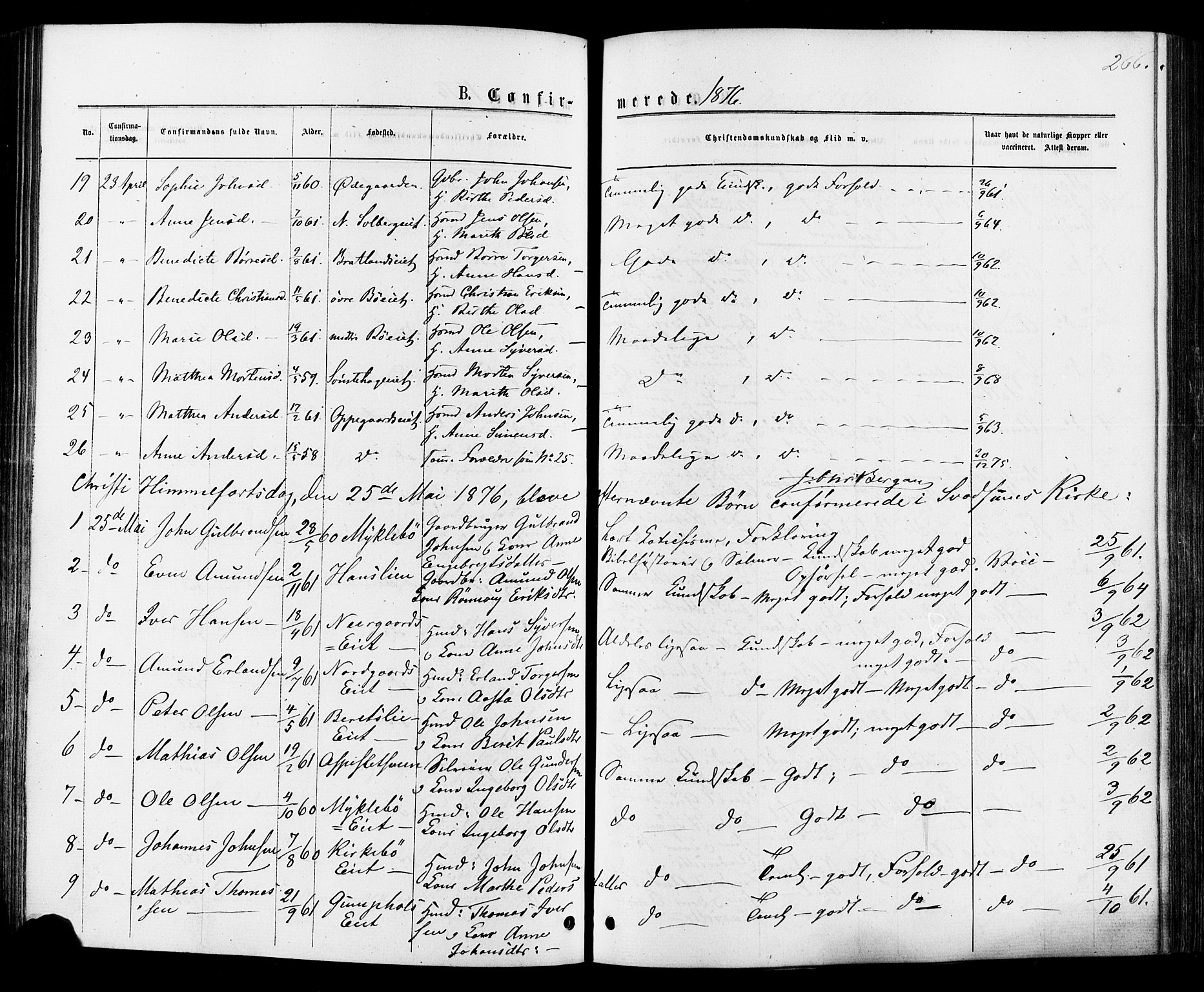 Østre Gausdal prestekontor, AV/SAH-PREST-092/H/Ha/Haa/L0001: Ministerialbok nr. 1, 1874-1886, s. 266