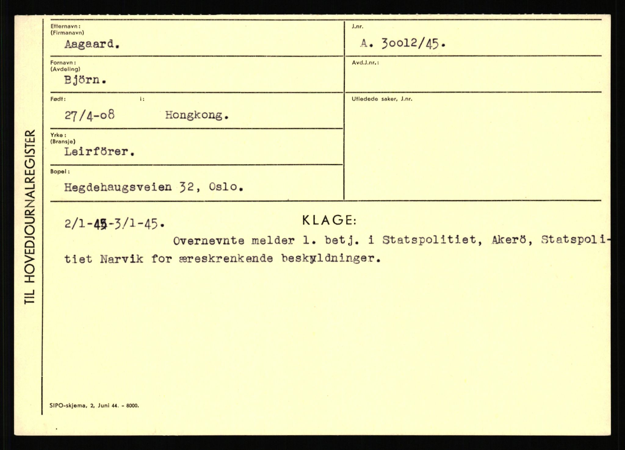 Statspolitiet - Hovedkontoret / Osloavdelingen, AV/RA-S-1329/C/Ca/L0001: Aabakken - Armann, 1943-1945, s. 66