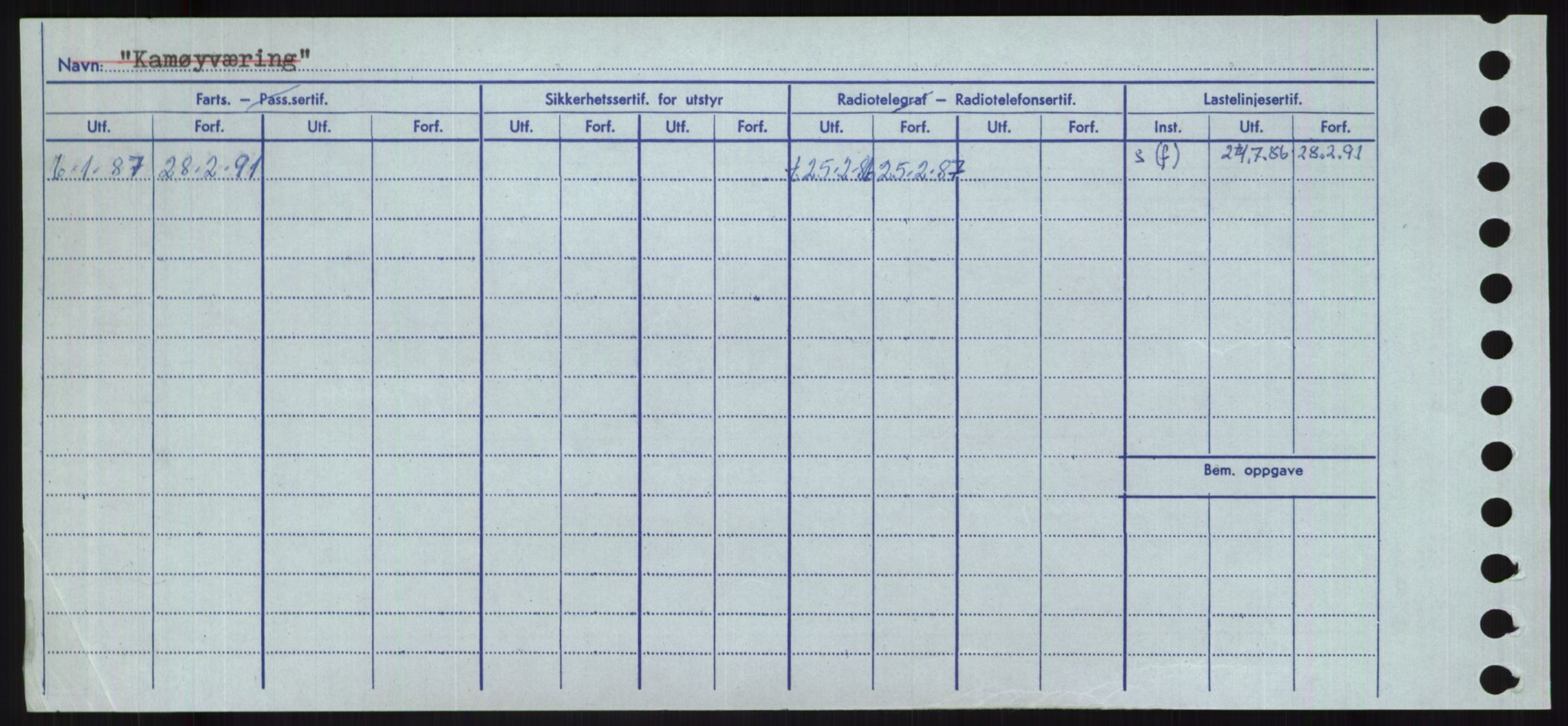 Sjøfartsdirektoratet med forløpere, Skipsmålingen, RA/S-1627/H/Ha/L0003/0002: Fartøy, Hilm-Mar / Fartøy, Kom-Mar, s. 178