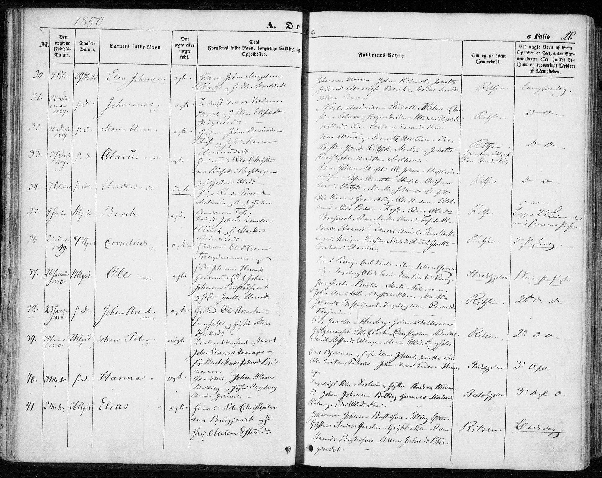Ministerialprotokoller, klokkerbøker og fødselsregistre - Sør-Trøndelag, SAT/A-1456/646/L0611: Ministerialbok nr. 646A09, 1848-1857, s. 26