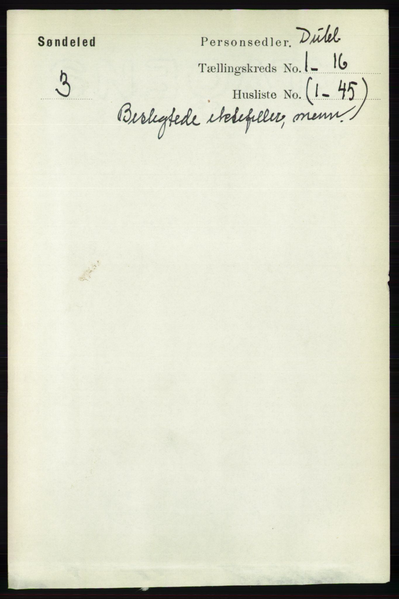 RA, Folketelling 1891 for Nedenes amt: Gjenparter av personsedler for beslektede ektefeller, menn, 1891, s. 106