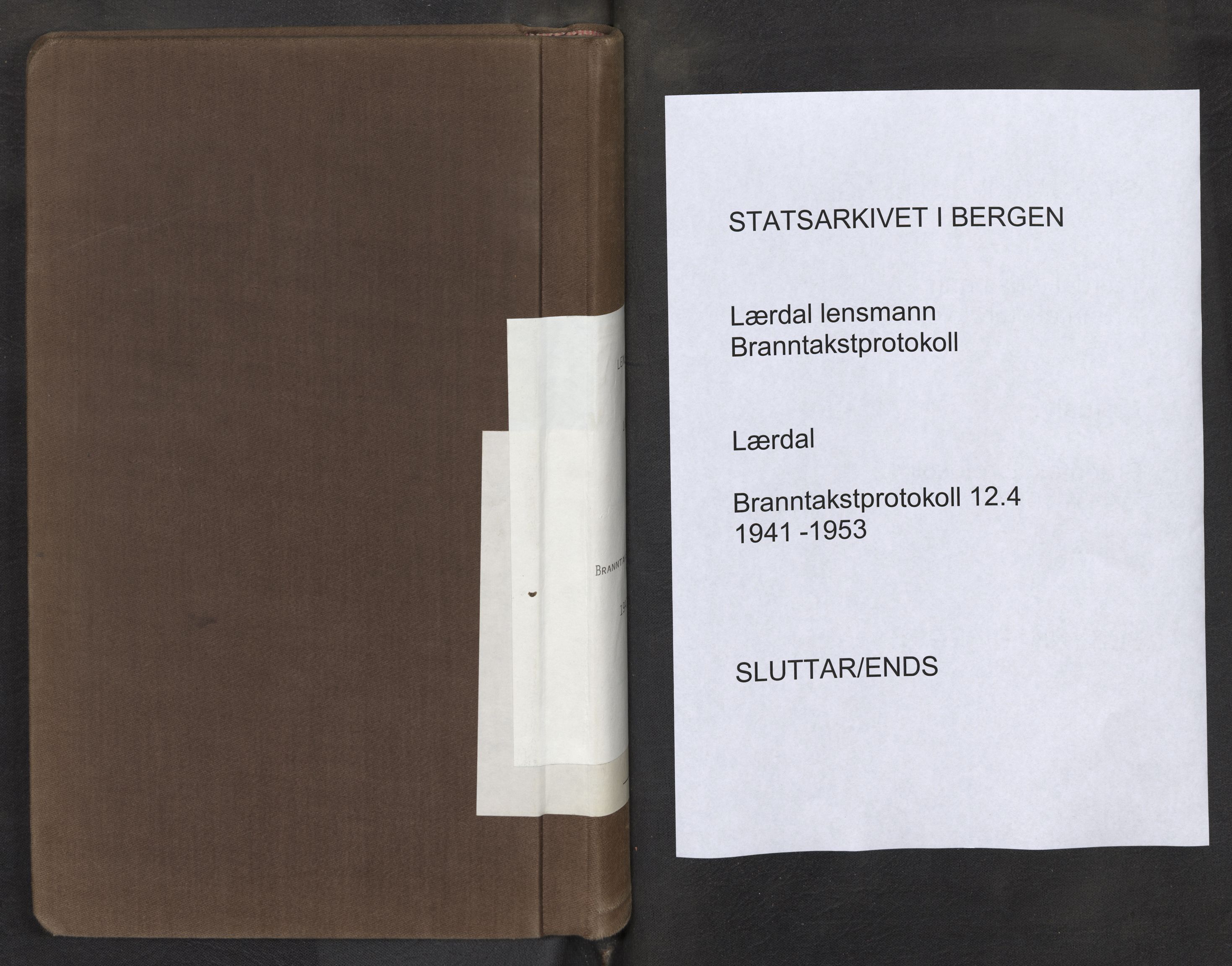 Lensmannen i Lærdal, AV/SAB-A-29401/0012/L0004: Branntakstprotokoll, 1941-1953