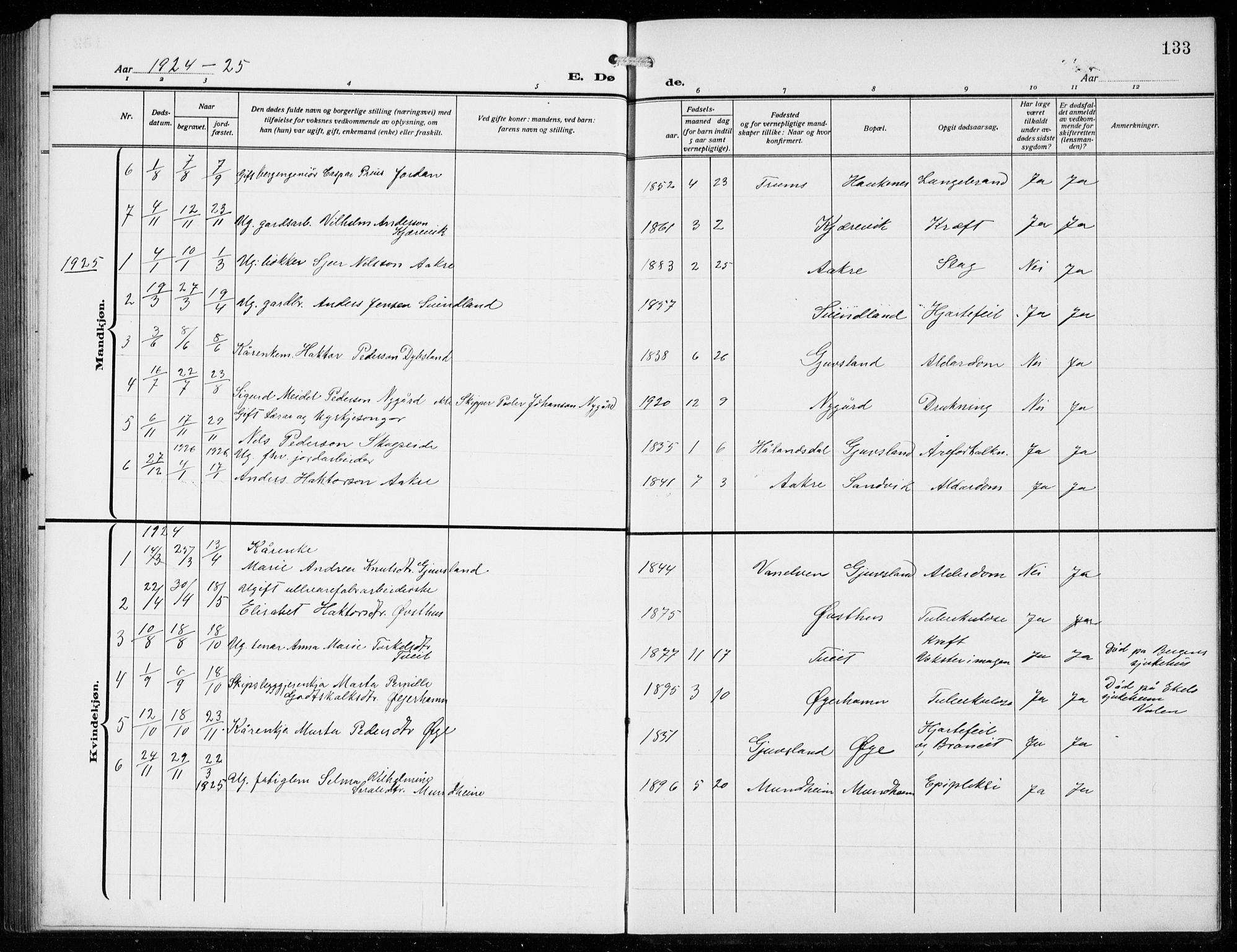 Strandebarm sokneprestembete, AV/SAB-A-78401/H/Hab: Klokkerbok nr. C  2, 1914-1935, s. 133