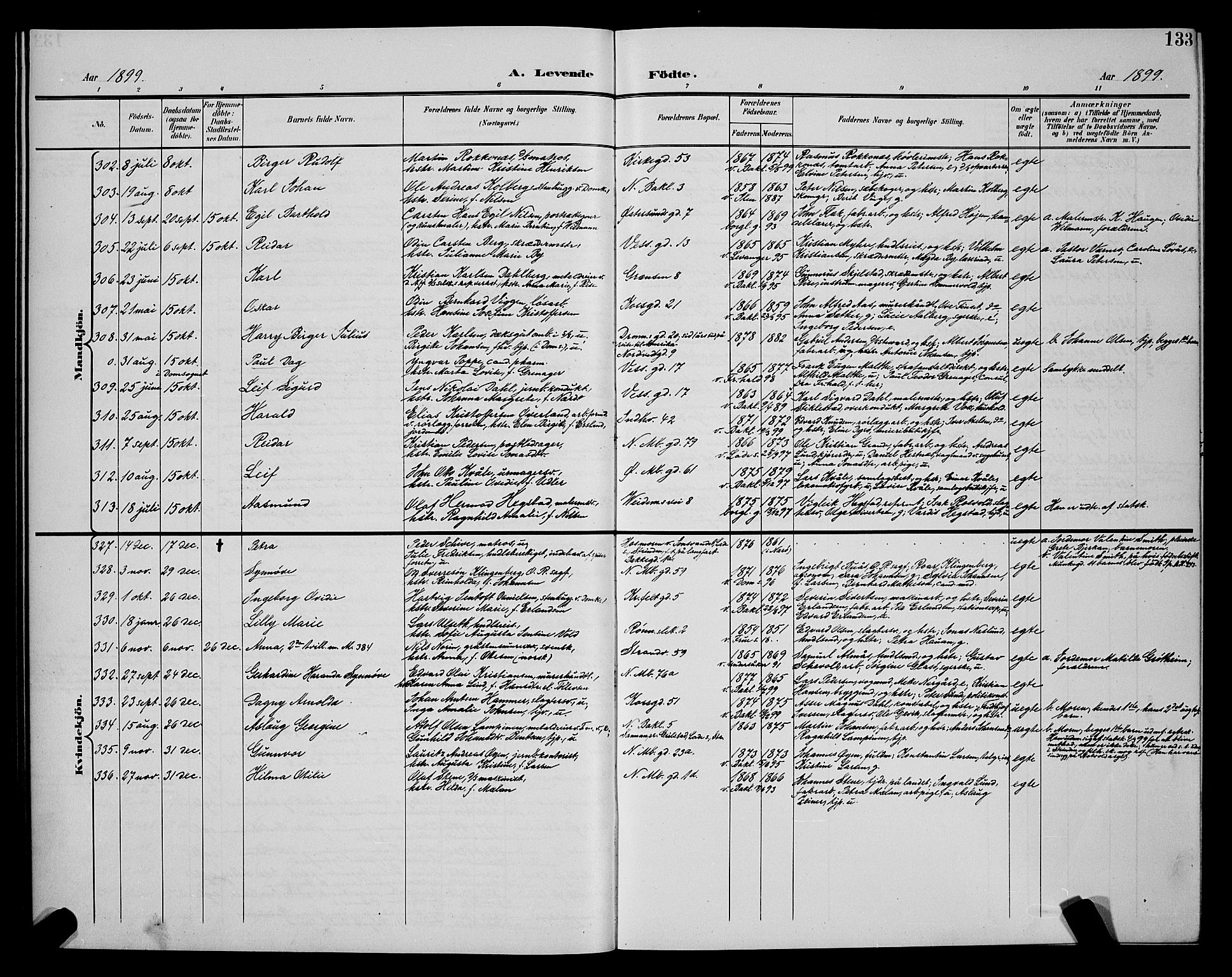 Ministerialprotokoller, klokkerbøker og fødselsregistre - Sør-Trøndelag, AV/SAT-A-1456/604/L0225: Klokkerbok nr. 604C08, 1895-1899, s. 133