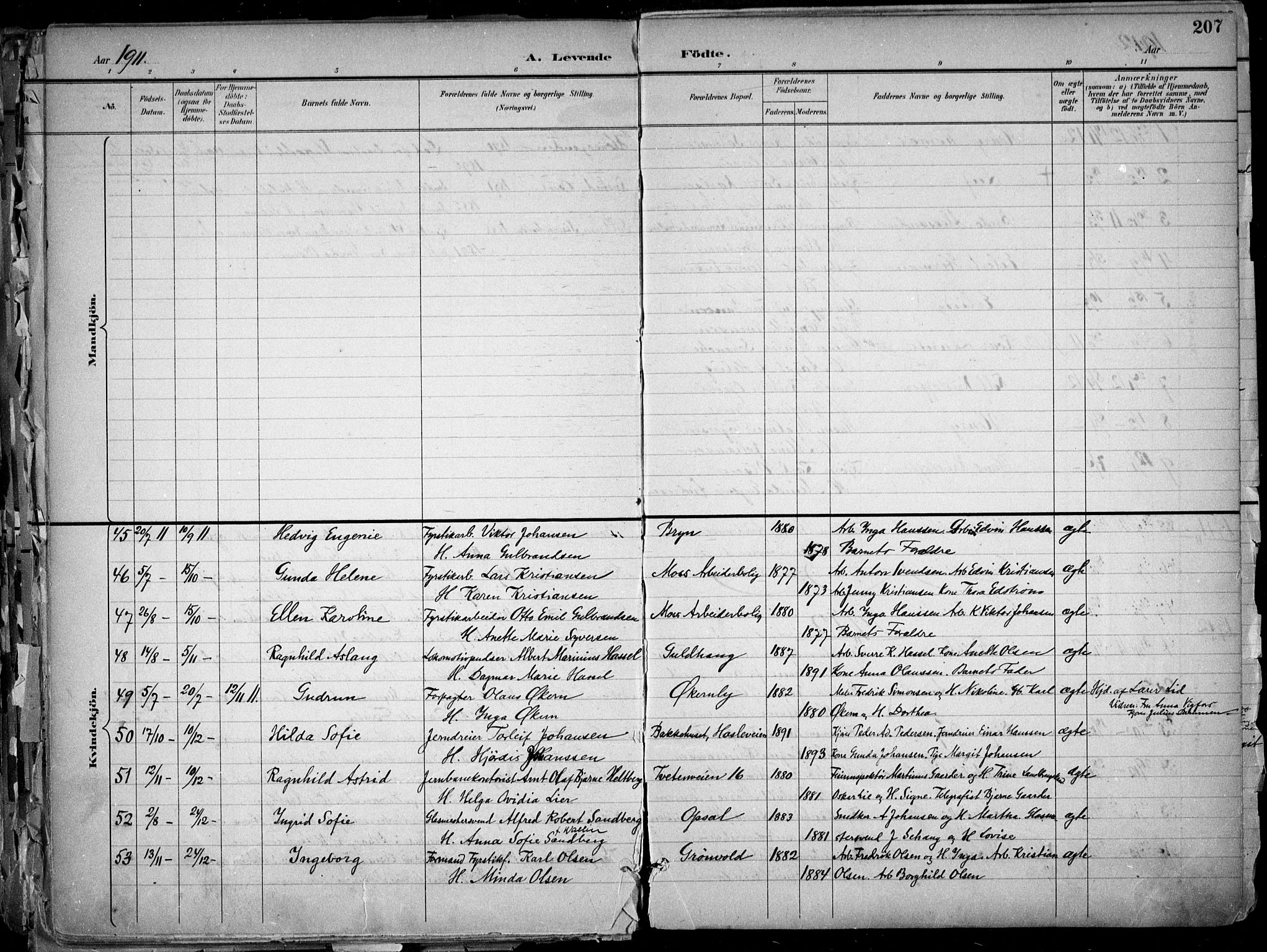 Østre Aker prestekontor Kirkebøker, AV/SAO-A-10840/F/Fa/L0010: Ministerialbok nr. I 10, 1895-1912, s. 207