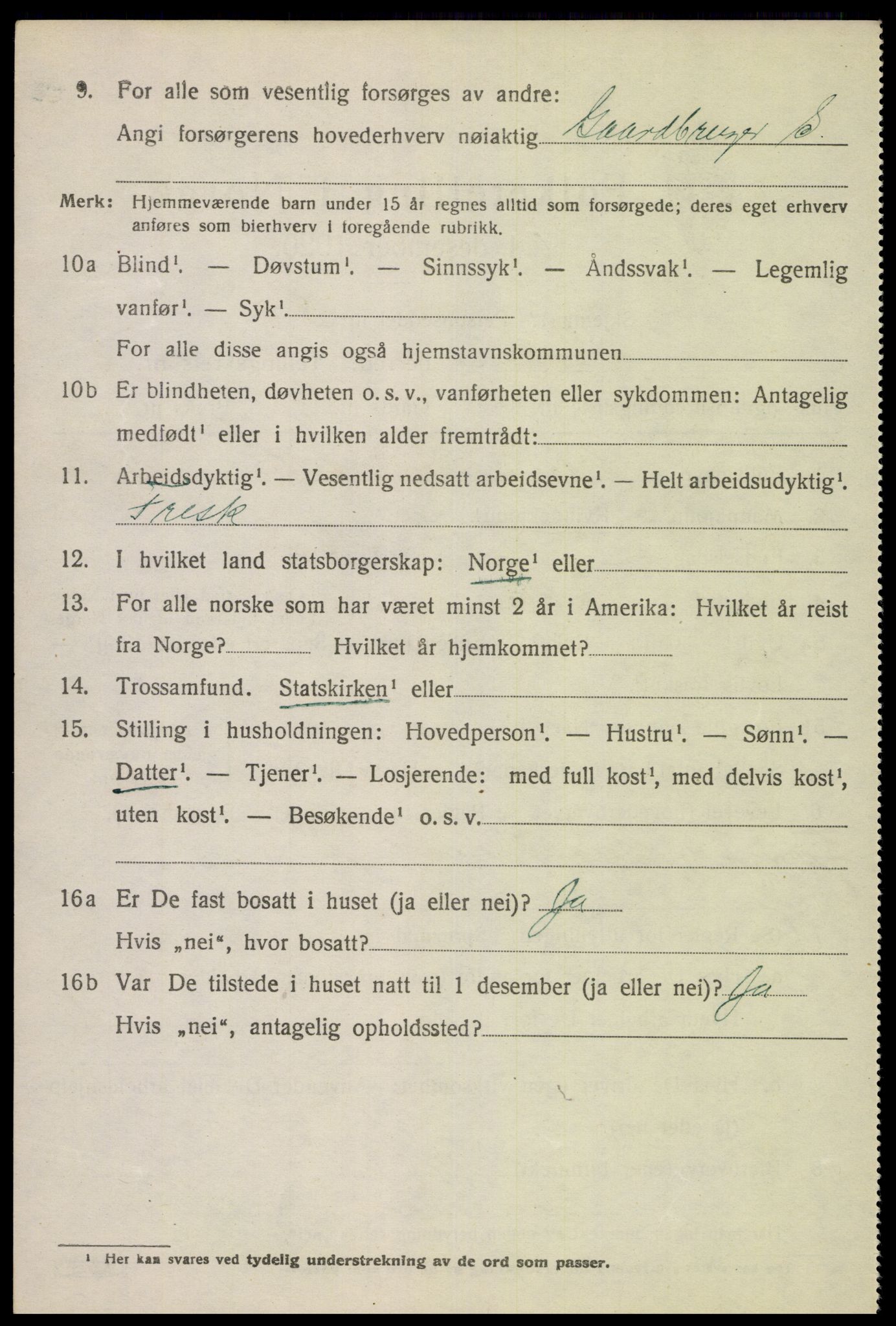 SAK, Folketelling 1920 for 1035 Eiken herred, 1920, s. 926