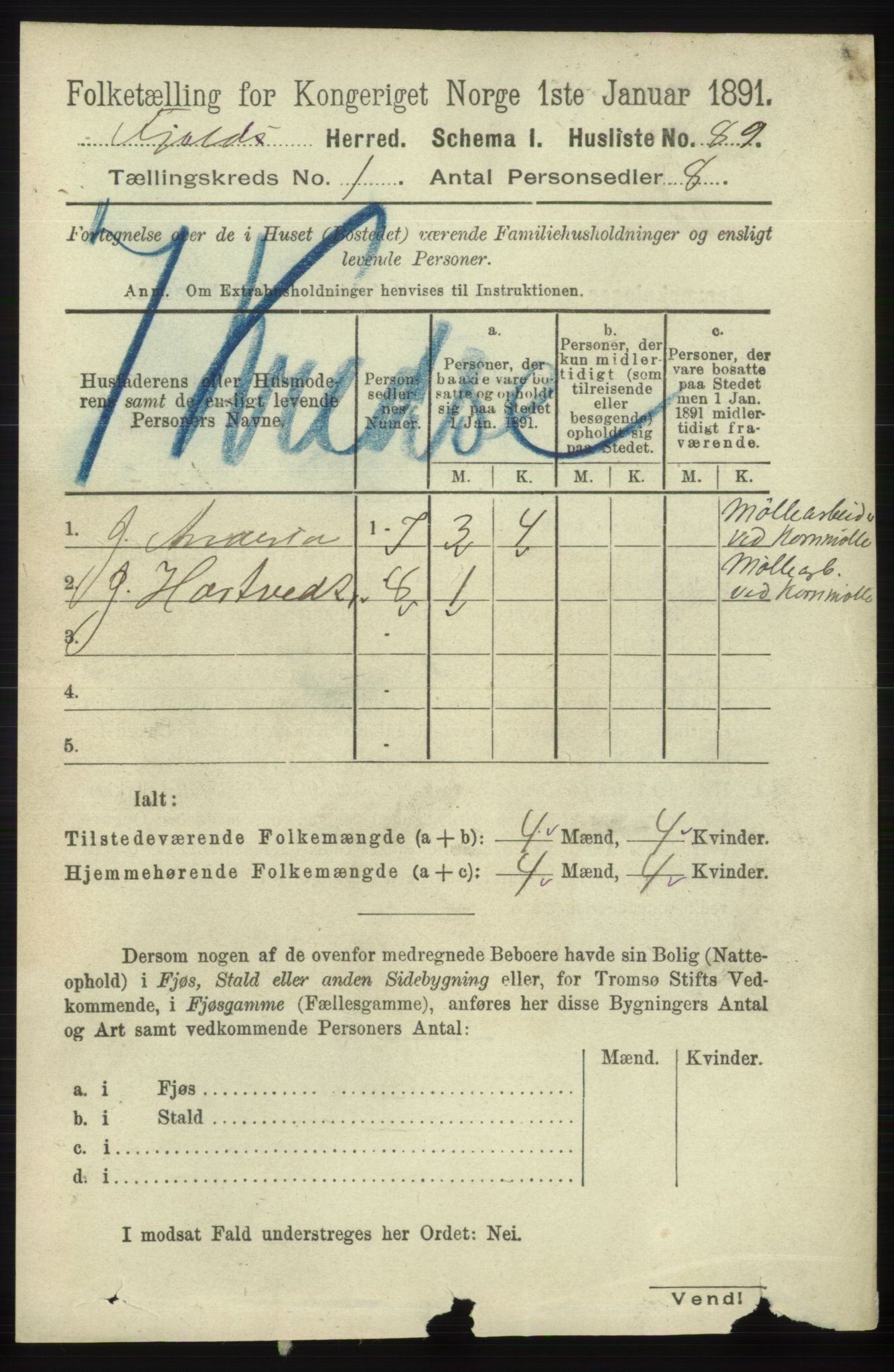 RA, Folketelling 1891 for 1246 Fjell herred, 1891, s. 111