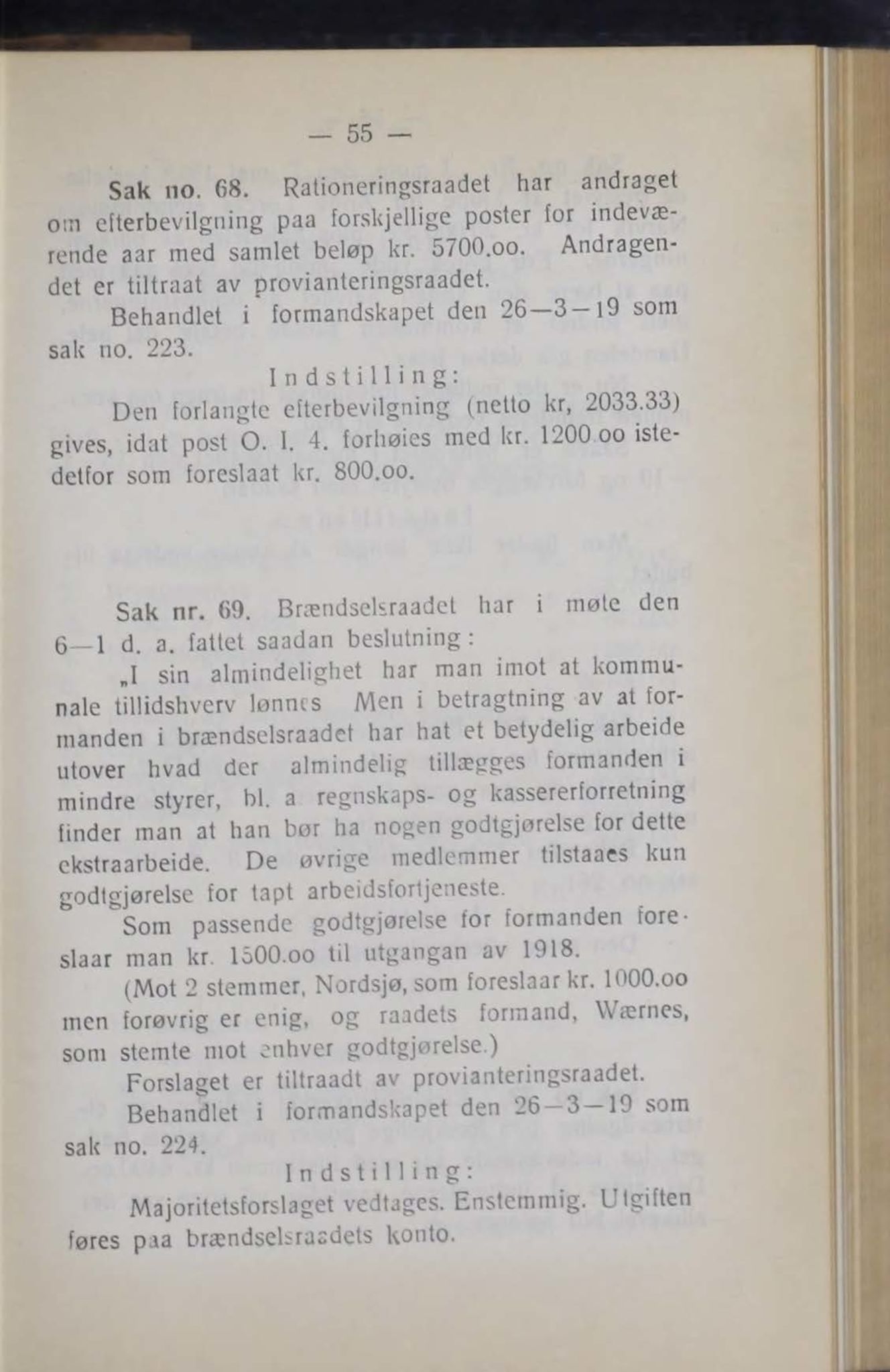 Narvik kommune. Formannskap , AIN/K-18050.150/A/Ab/L0009: Møtebok, 1919