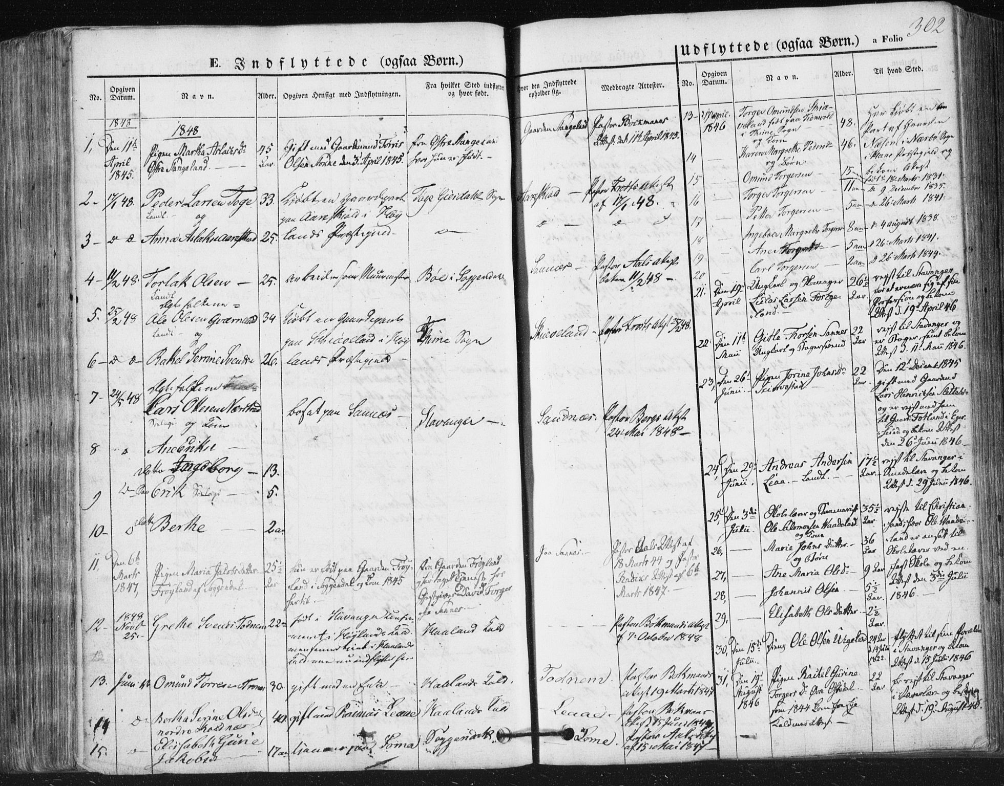 Høyland sokneprestkontor, AV/SAST-A-101799/001/30BA/L0008: Ministerialbok nr. A 8, 1841-1856, s. 302