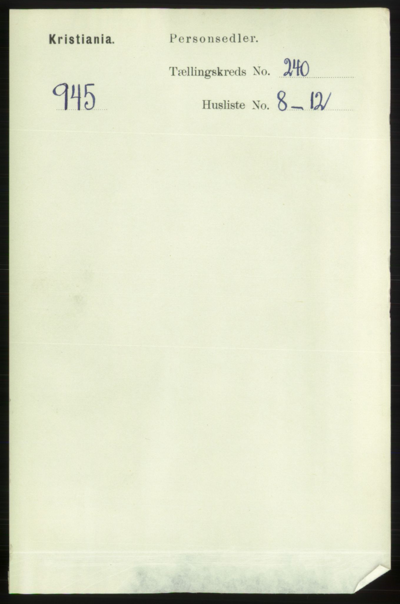 RA, Folketelling 1891 for 0301 Kristiania kjøpstad, 1891, s. 146001
