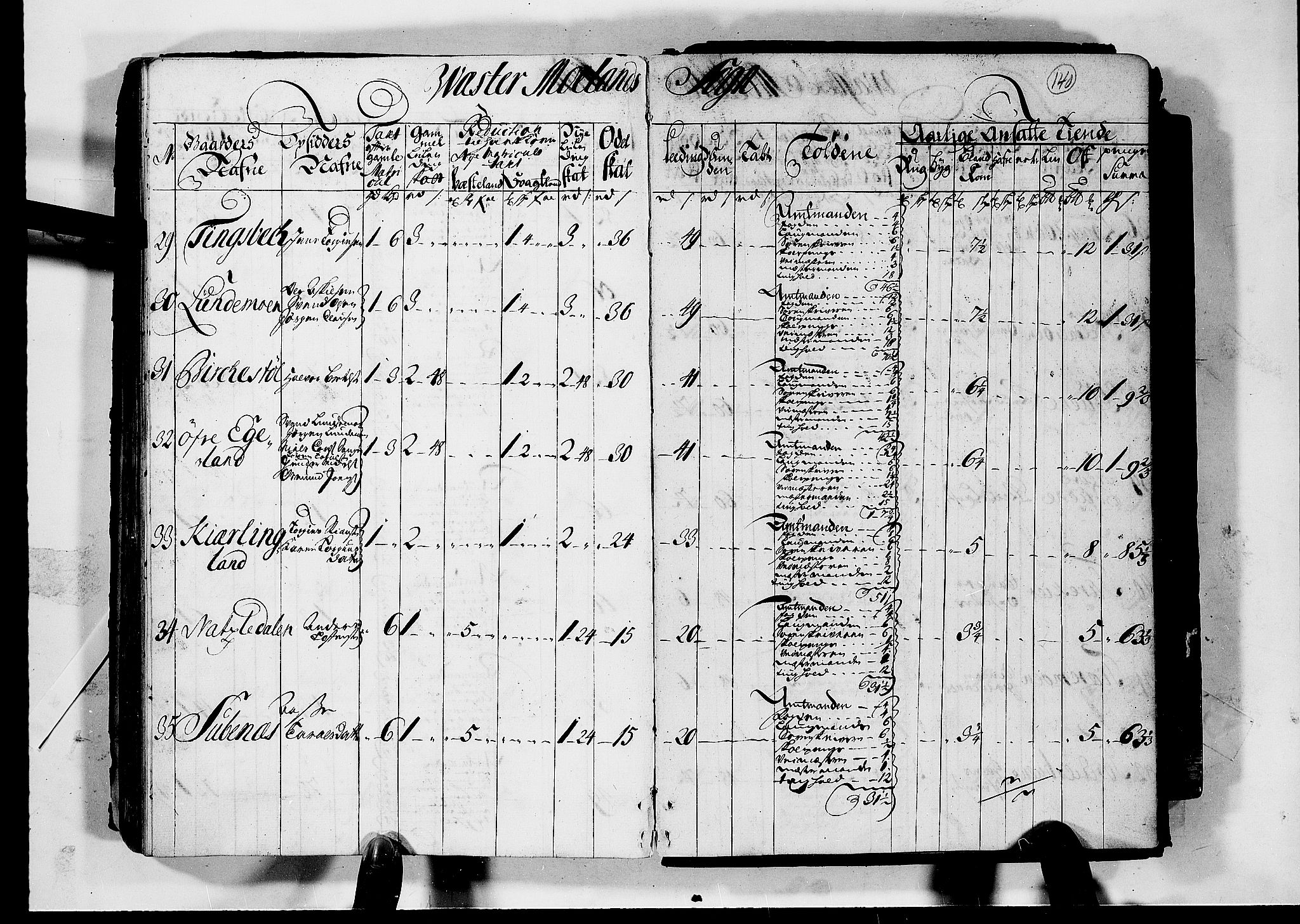 Rentekammeret inntil 1814, Realistisk ordnet avdeling, AV/RA-EA-4070/N/Nb/Nbf/L0124: Nedenes matrikkelprotokoll, 1723, s. 139b-140a