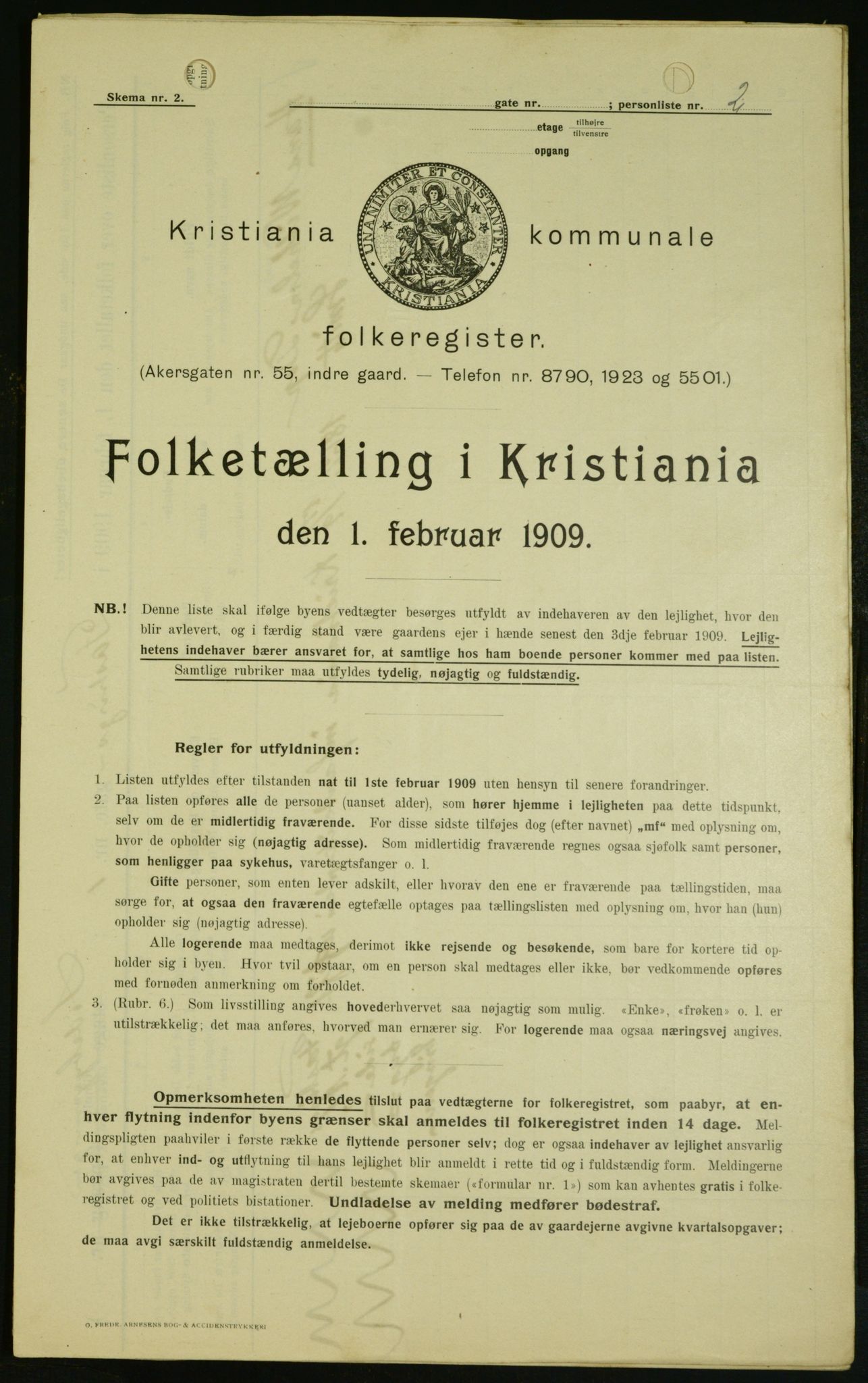 OBA, Kommunal folketelling 1.2.1909 for Kristiania kjøpstad, 1909, s. 21285