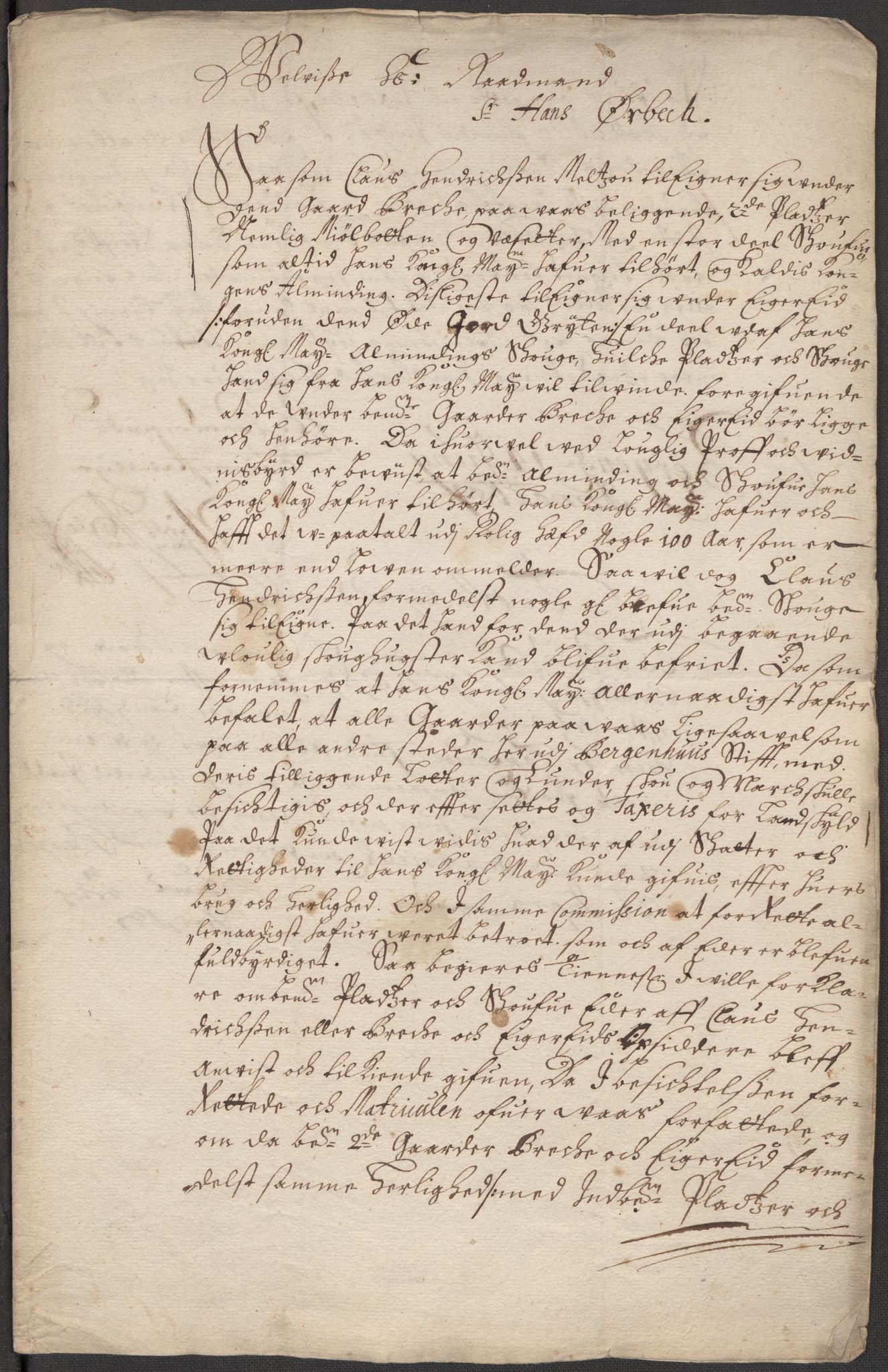 Rentekammeret inntil 1814, Realistisk ordnet avdeling, RA/EA-4070/Fb/L0015: Dokumenter om Raundalen allmenning i Voss. Claus Miltzows sak, 1684, s. 114