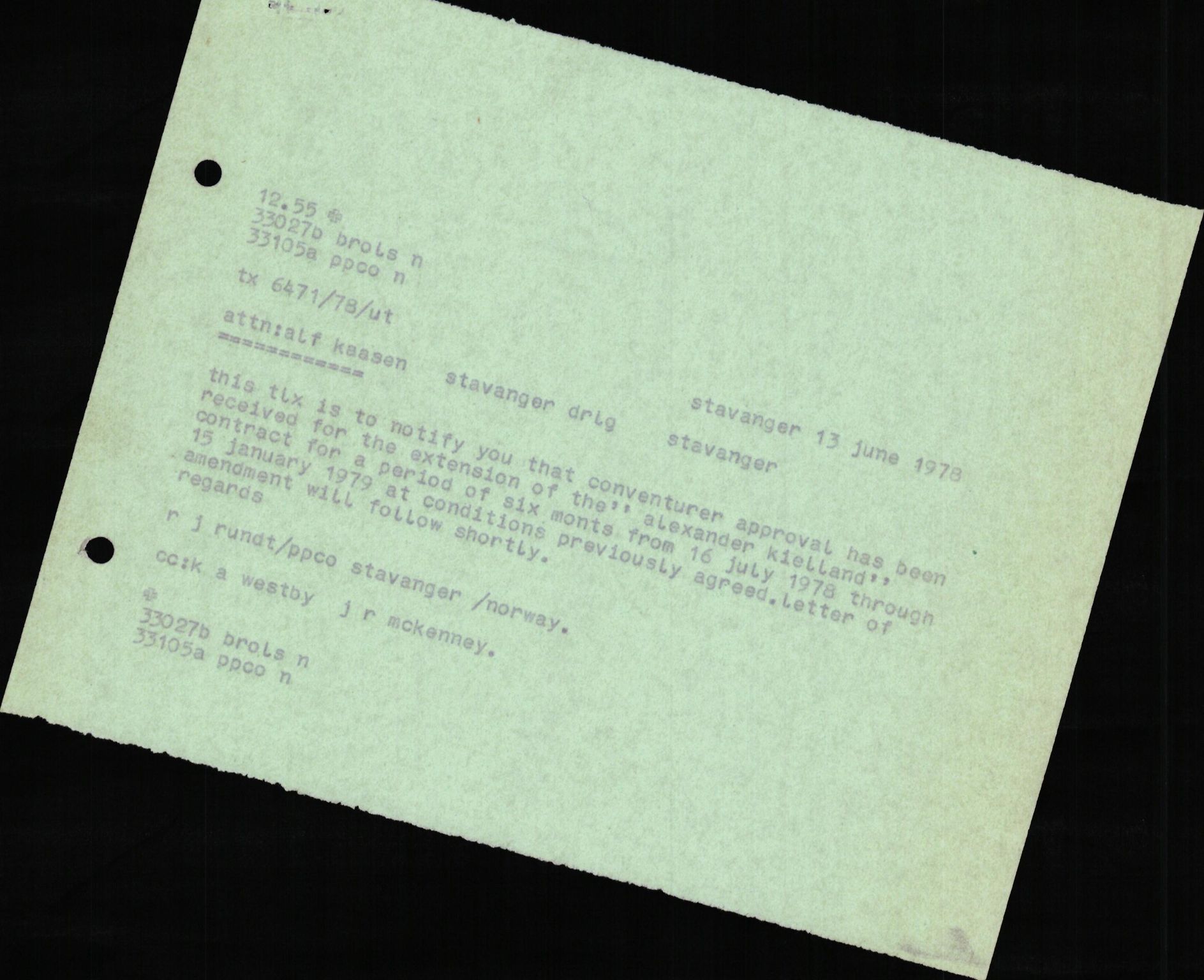Pa 1503 - Stavanger Drilling AS, AV/SAST-A-101906/2/E/Eb/Eba/L0010: Sak og korrespondanse, 1977-1981