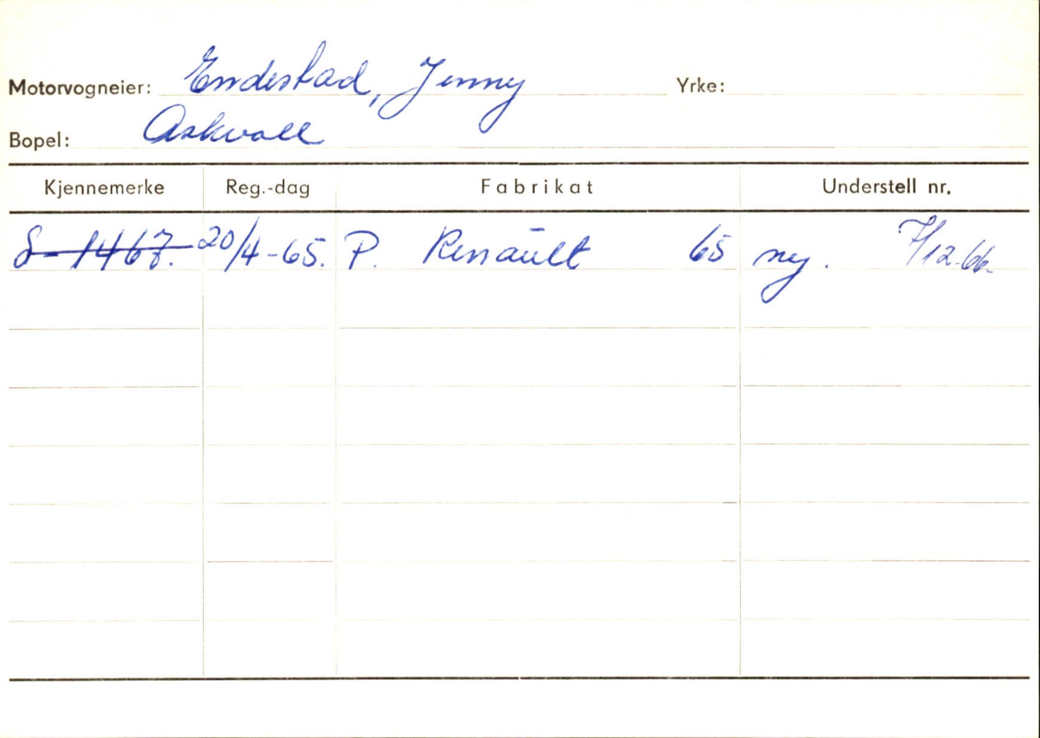 Statens vegvesen, Sogn og Fjordane vegkontor, SAB/A-5301/4/F/L0132: Eigarregister Askvoll A-Å. Balestrand A-Å, 1945-1975, s. 213