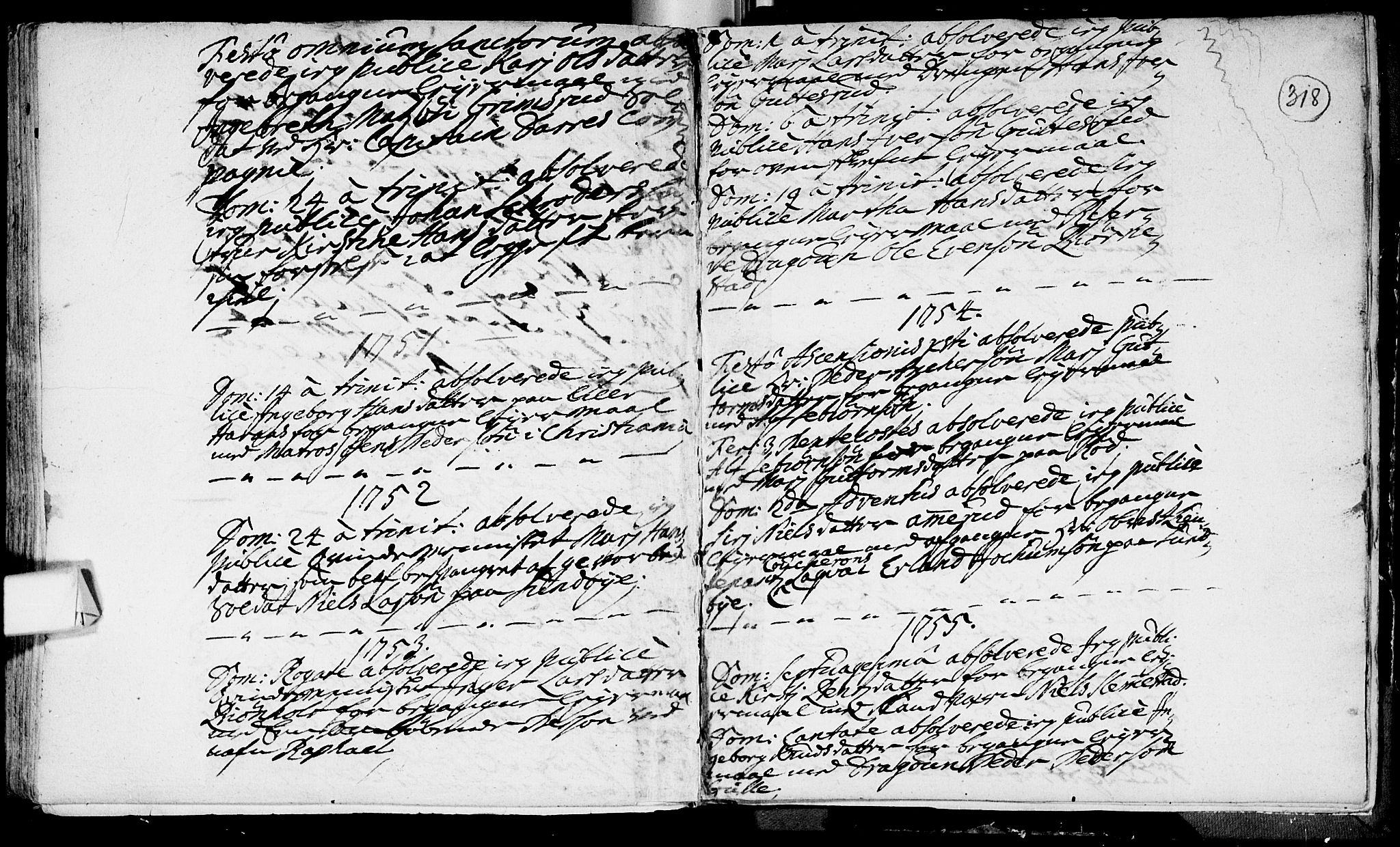 Røyken kirkebøker, SAKO/A-241/F/Fa/L0002: Ministerialbok nr. 2, 1731-1782, s. 318