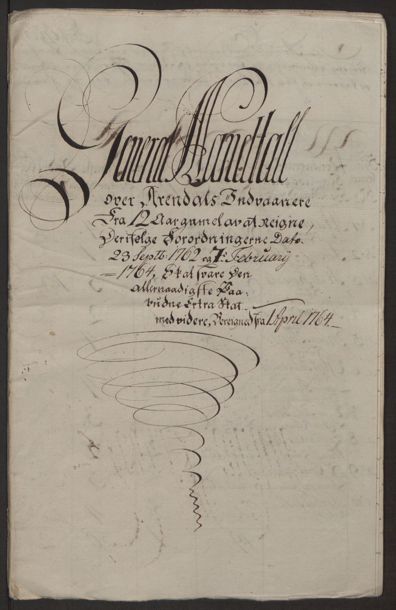 Rentekammeret inntil 1814, Reviderte regnskaper, Byregnskaper, AV/RA-EA-4066/R/Rl/L0230/0001: [L4] Kontribusjonsregnskap / Ekstraskatt, 1762-1764, s. 474