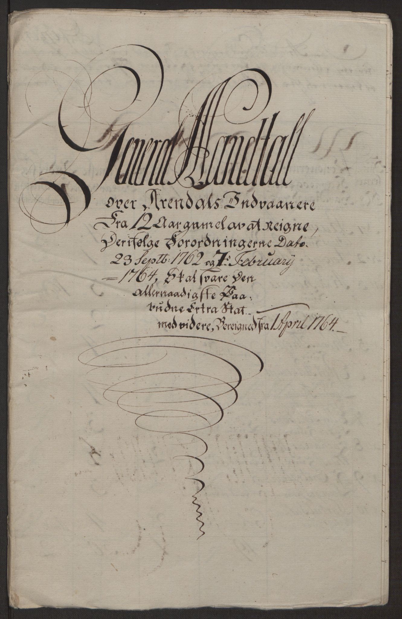 Rentekammeret inntil 1814, Reviderte regnskaper, Byregnskaper, RA/EA-4066/R/Rl/L0230/0001: [L4] Kontribusjonsregnskap / Ekstraskatt, 1762-1764, s. 474