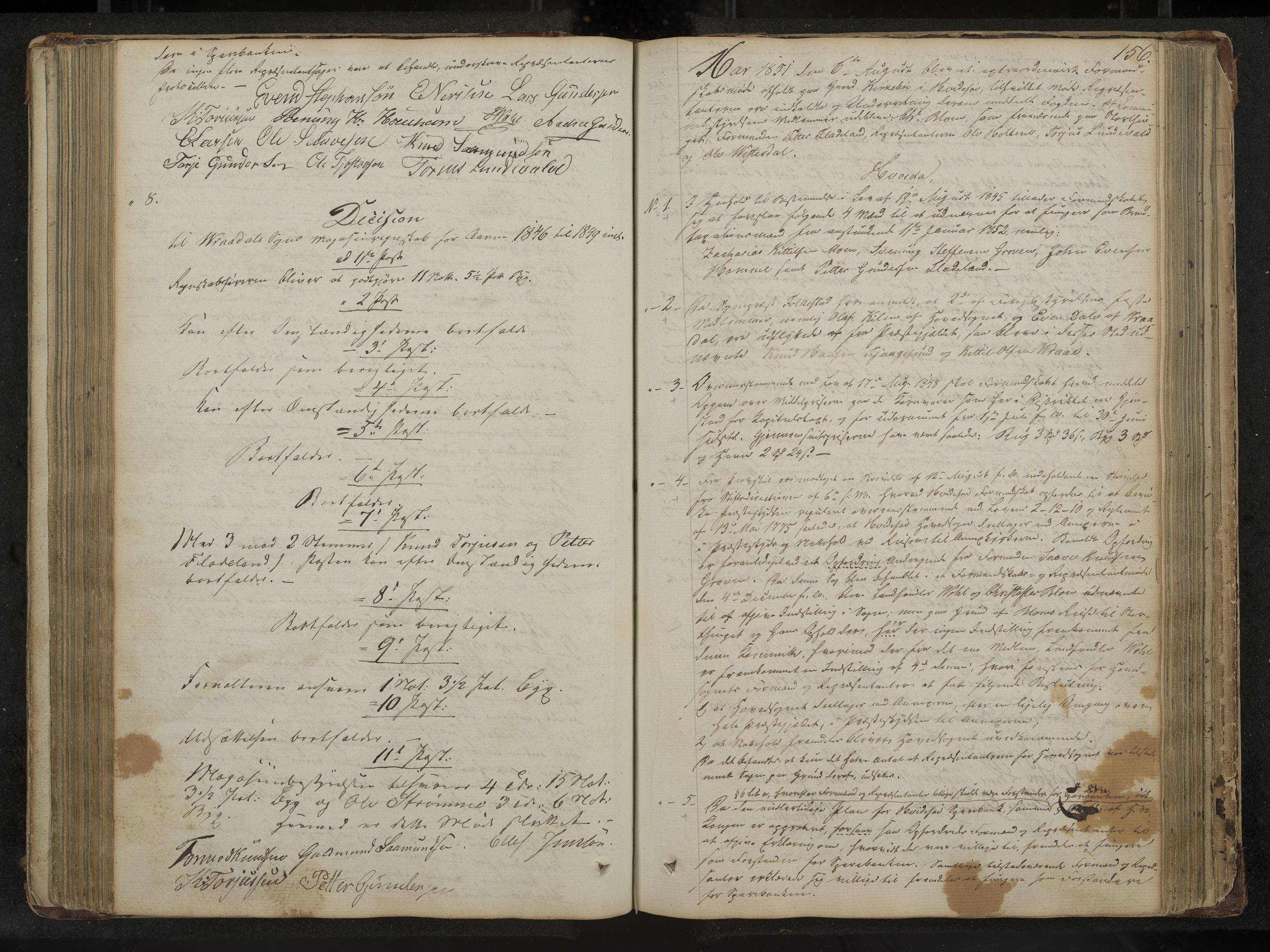 Kviteseid formannskap og sentraladministrasjon, IKAK/0829021/A/Aa/L0001: Møtebok med register, 1837-1866, s. 156