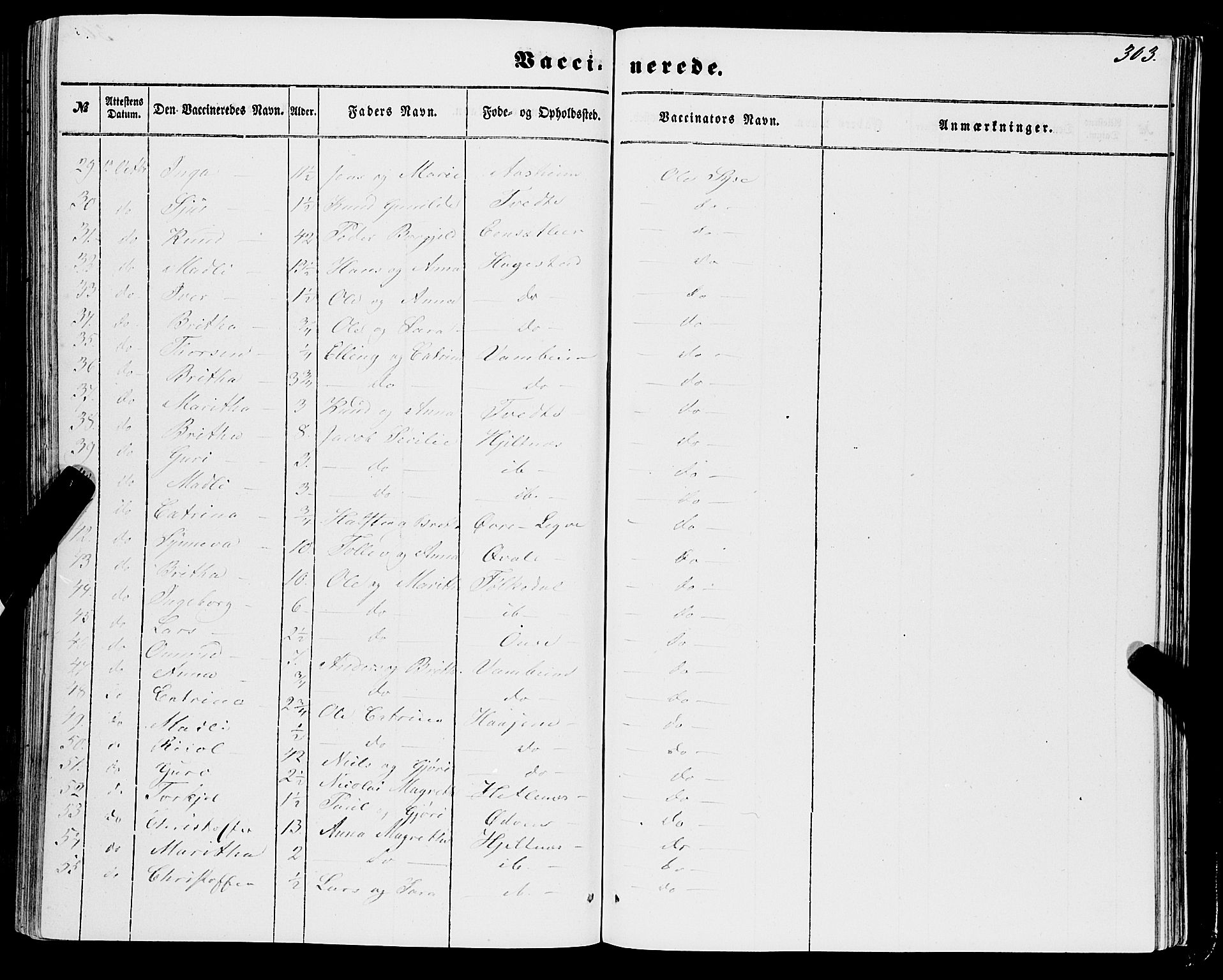 Ulvik sokneprestembete, SAB/A-78801/H/Haa: Ministerialbok nr. A 13, 1853-1863, s. 303