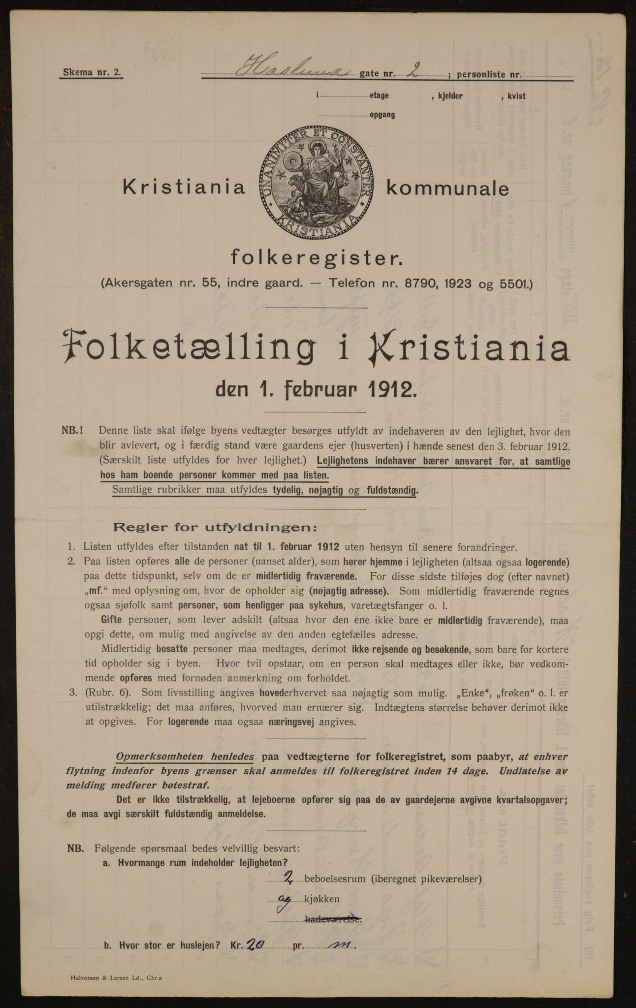 OBA, Kommunal folketelling 1.2.1912 for Kristiania, 1912, s. 35293