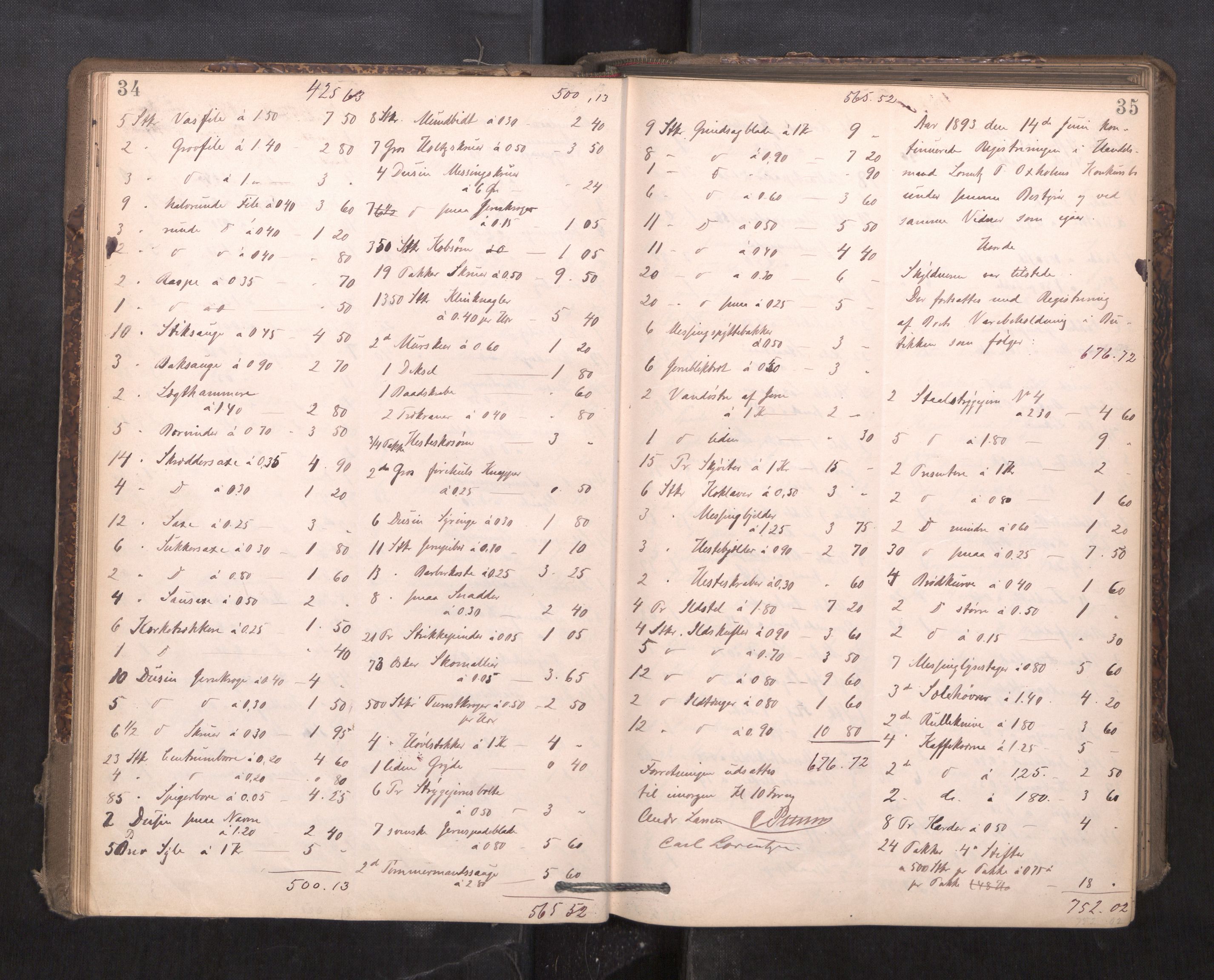 Trondheim byfogd, AV/SAT-A-0003/1/3/3C/L0015: Skifteregistreringsprotokoll - 24/2-21/3 (u/ register), 1893-1899, s. 34-35