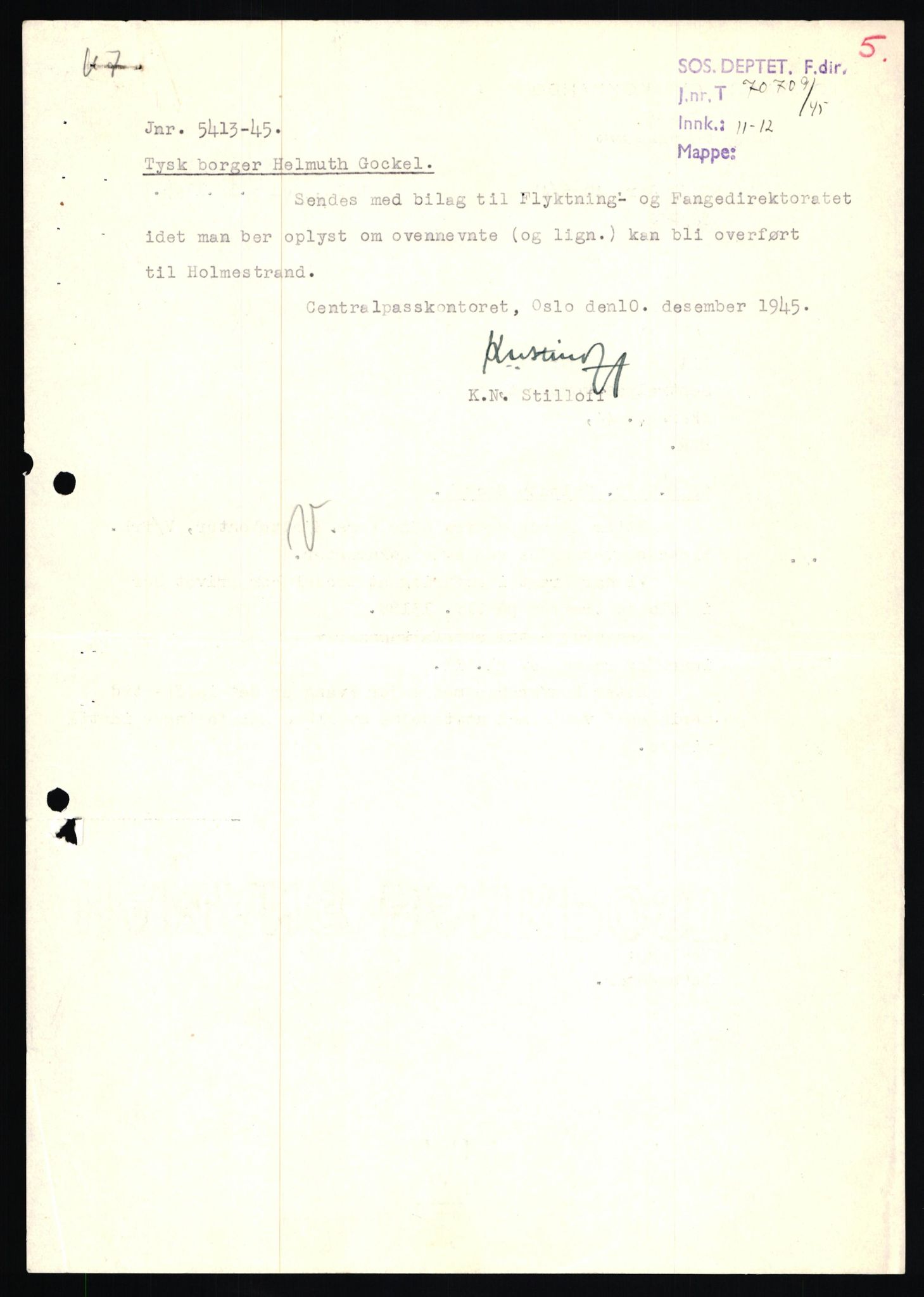 Forsvaret, Forsvarets overkommando II, AV/RA-RAFA-3915/D/Db/L0010: CI Questionaires. Tyske okkupasjonsstyrker i Norge. Tyskere., 1945-1946, s. 21