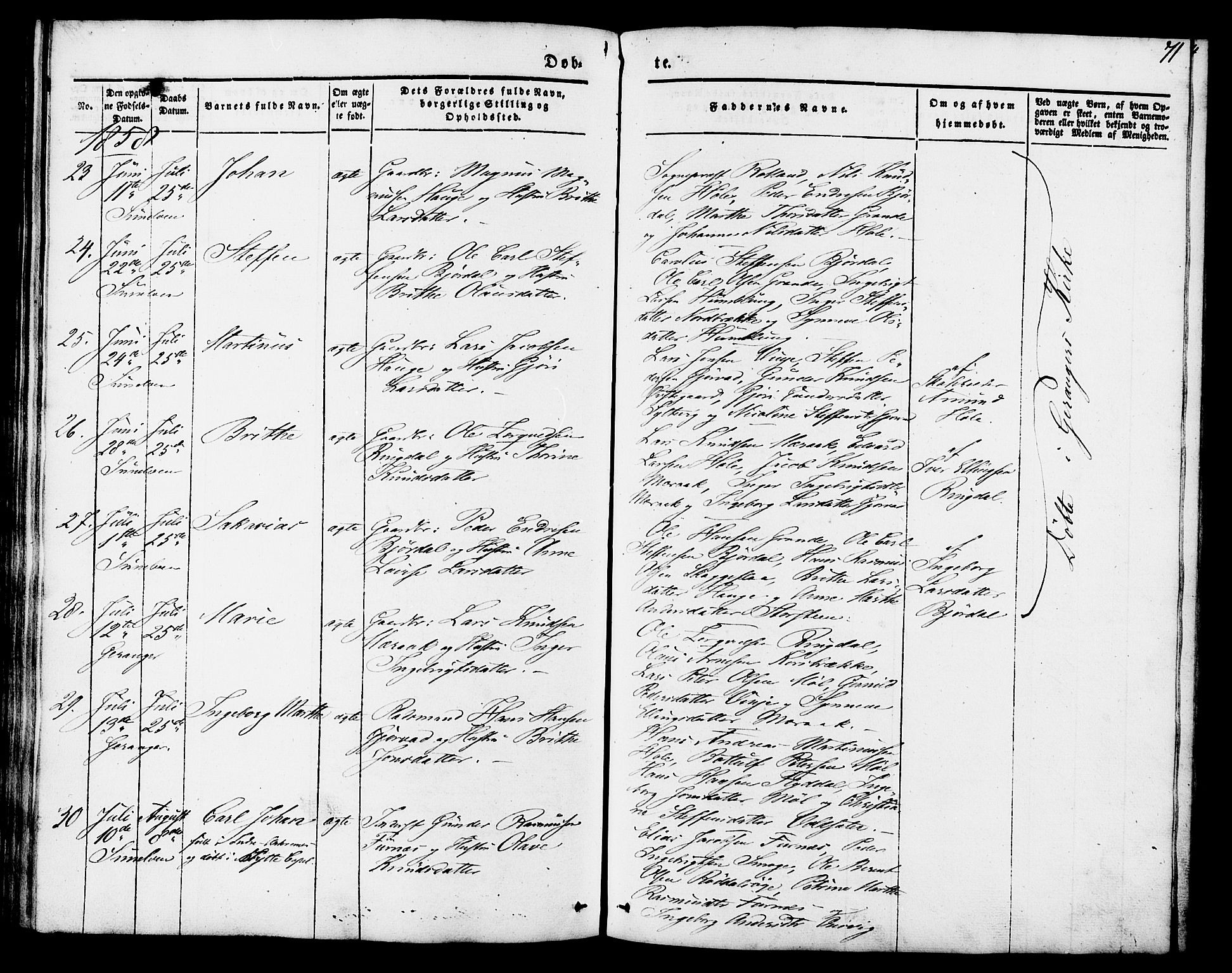 Ministerialprotokoller, klokkerbøker og fødselsregistre - Møre og Romsdal, AV/SAT-A-1454/517/L0222: Ministerialbok nr. 517A02, 1846-1862, s. 71