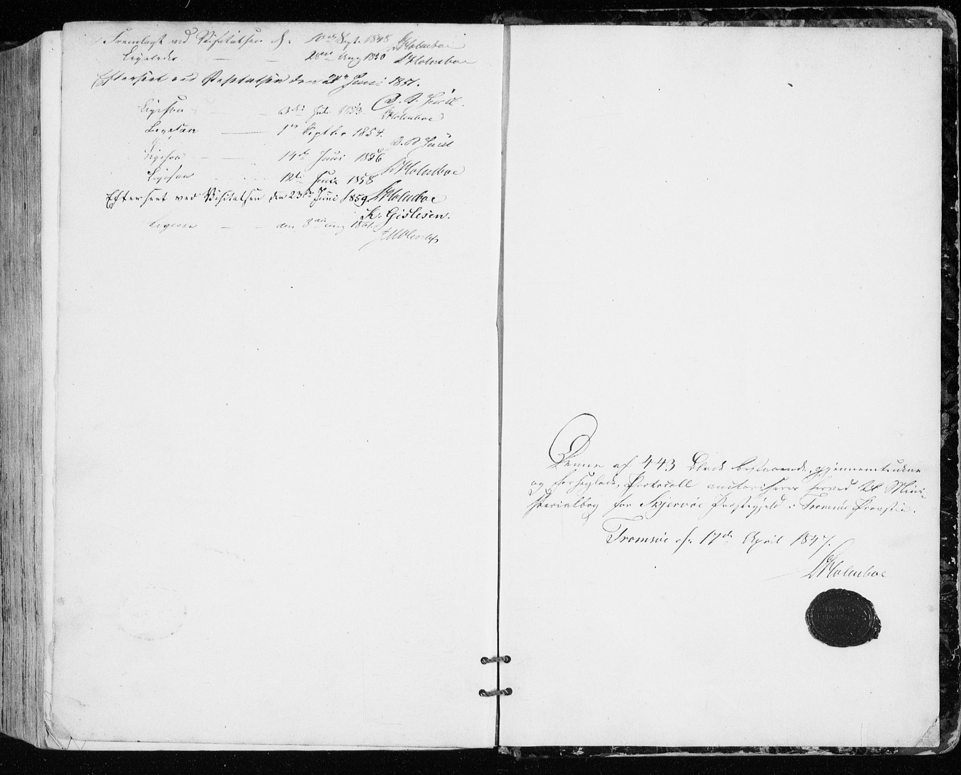 Skjervøy sokneprestkontor, AV/SATØ-S-1300/H/Ha/Haa/L0006kirke: Ministerialbok nr. 6, 1848-1859