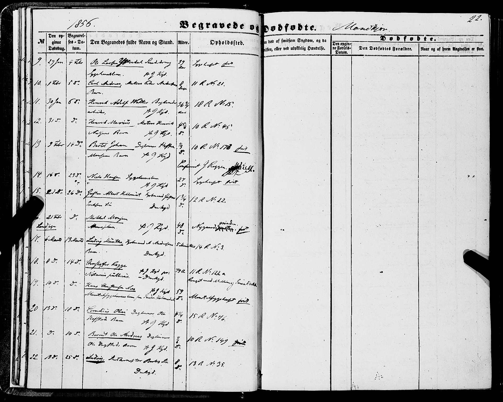 Domkirken sokneprestembete, AV/SAB-A-74801/H/Haa/L0041: Ministerialbok nr. E 2, 1853-1863, s. 22