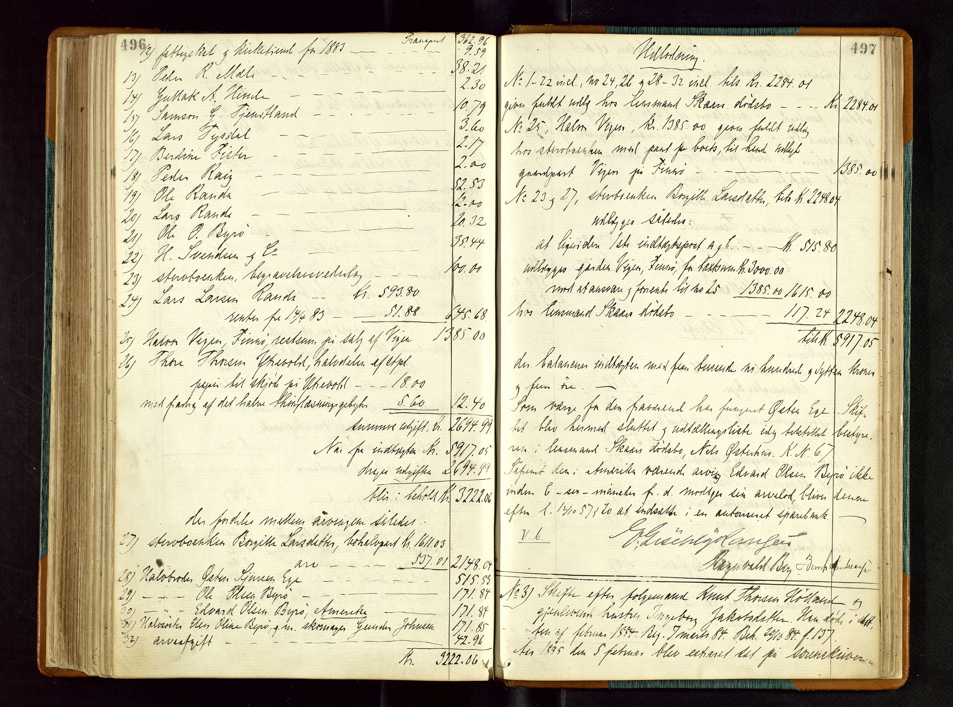 Ryfylke tingrett, AV/SAST-A-100055/001/IV/IVD/L0027: Skifteprotokoll, register i protokollen, 1881-1885, s. 496-497