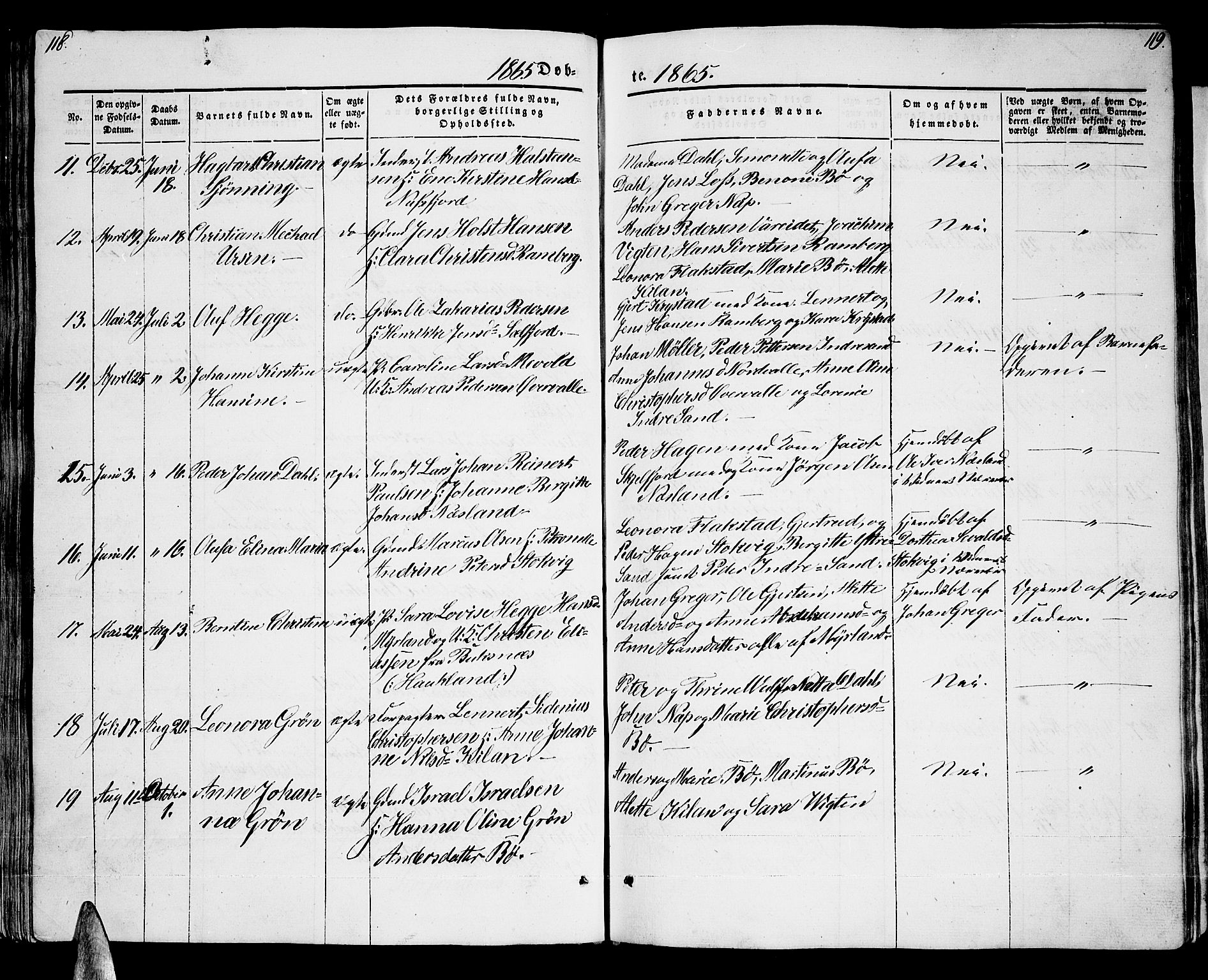 Ministerialprotokoller, klokkerbøker og fødselsregistre - Nordland, AV/SAT-A-1459/885/L1212: Klokkerbok nr. 885C01, 1847-1873, s. 118-119