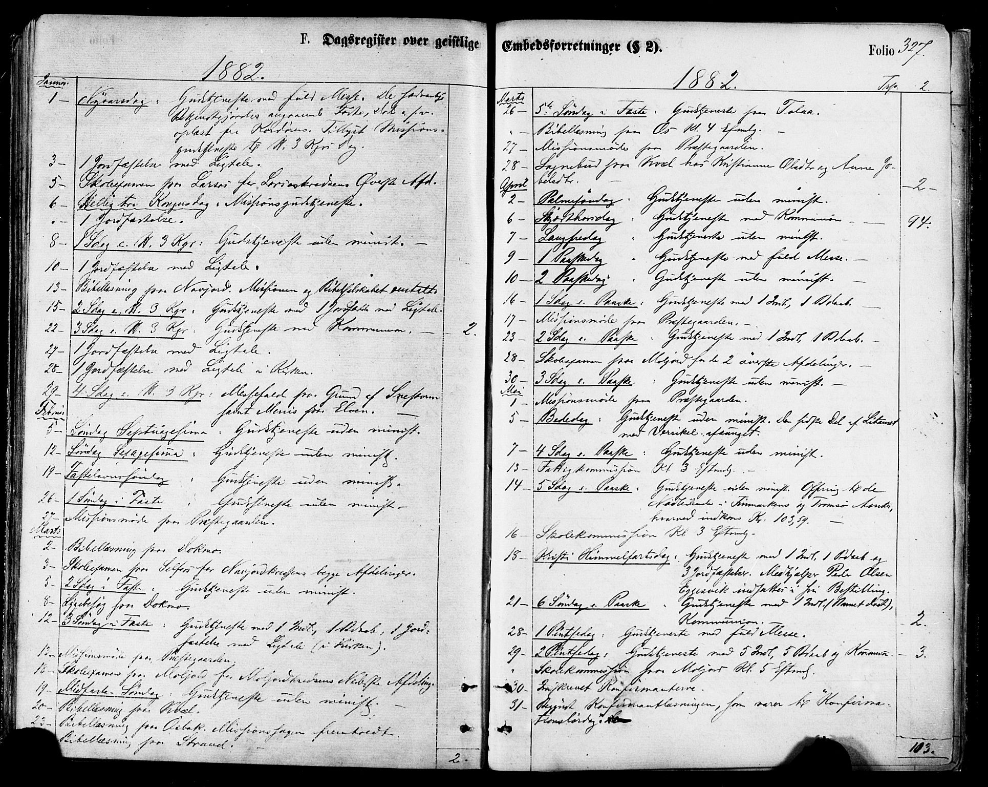 Ministerialprotokoller, klokkerbøker og fødselsregistre - Nordland, SAT/A-1459/846/L0645: Ministerialbok nr. 846A03, 1872-1886, s. 327