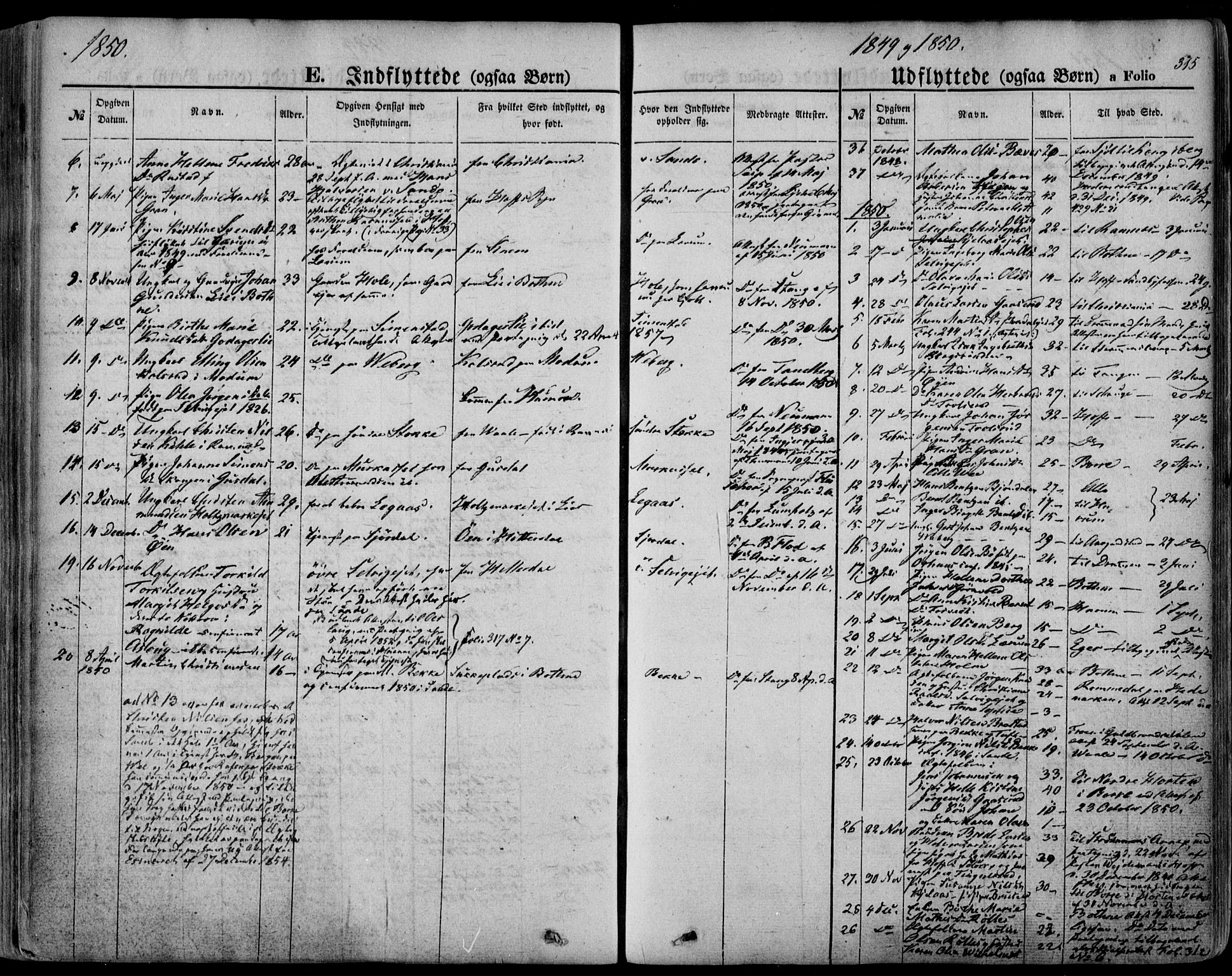 Sande Kirkebøker, AV/SAKO-A-53/F/Fa/L0004: Ministerialbok nr. 4, 1847-1864, s. 315