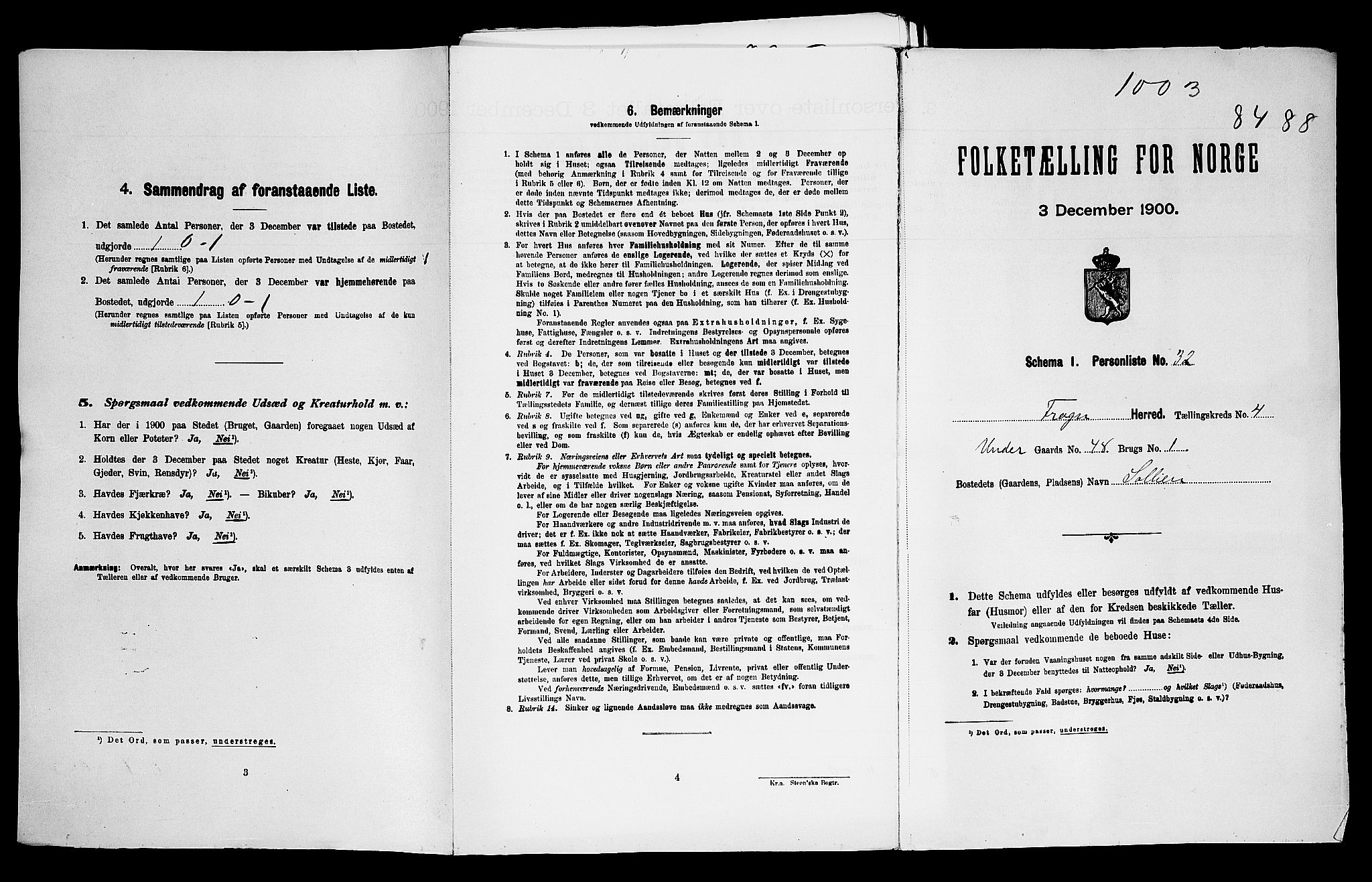 SAO, Folketelling 1900 for 0215 Frogn herred, 1900