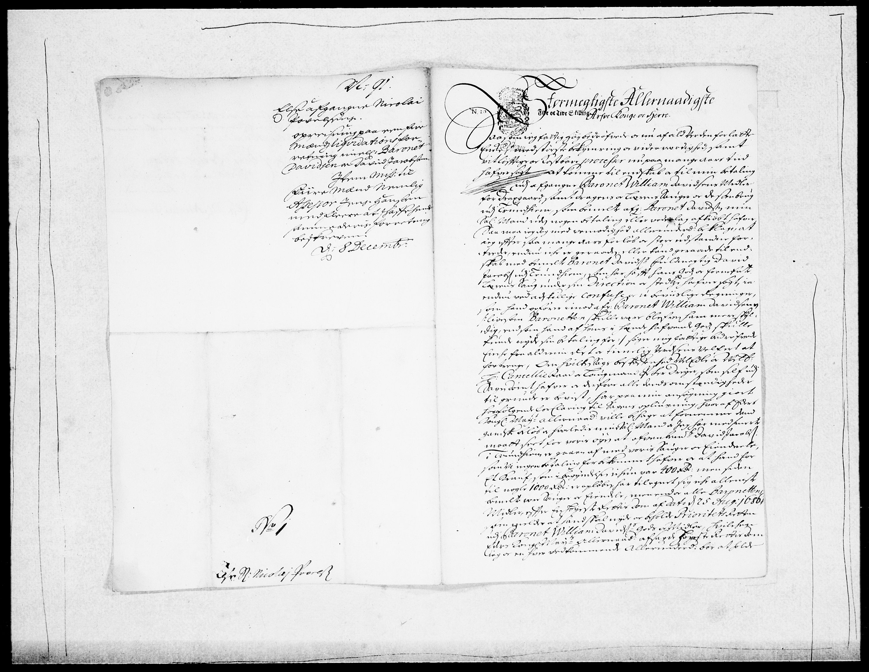 Danske Kanselli 1572-1799, AV/RA-EA-3023/F/Fc/Fcc/Fcca/L0044: Norske innlegg 1572-1799, 1690-1691, s. 435