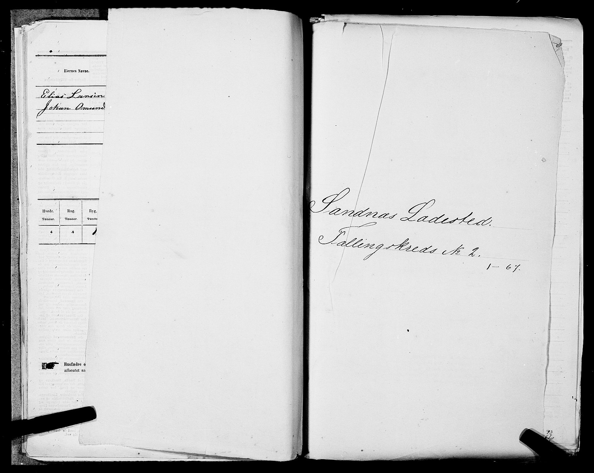 SAST, Folketelling 1875 for 1102B Høyland prestegjeld, Sandnes ladested, 1875, s. 208