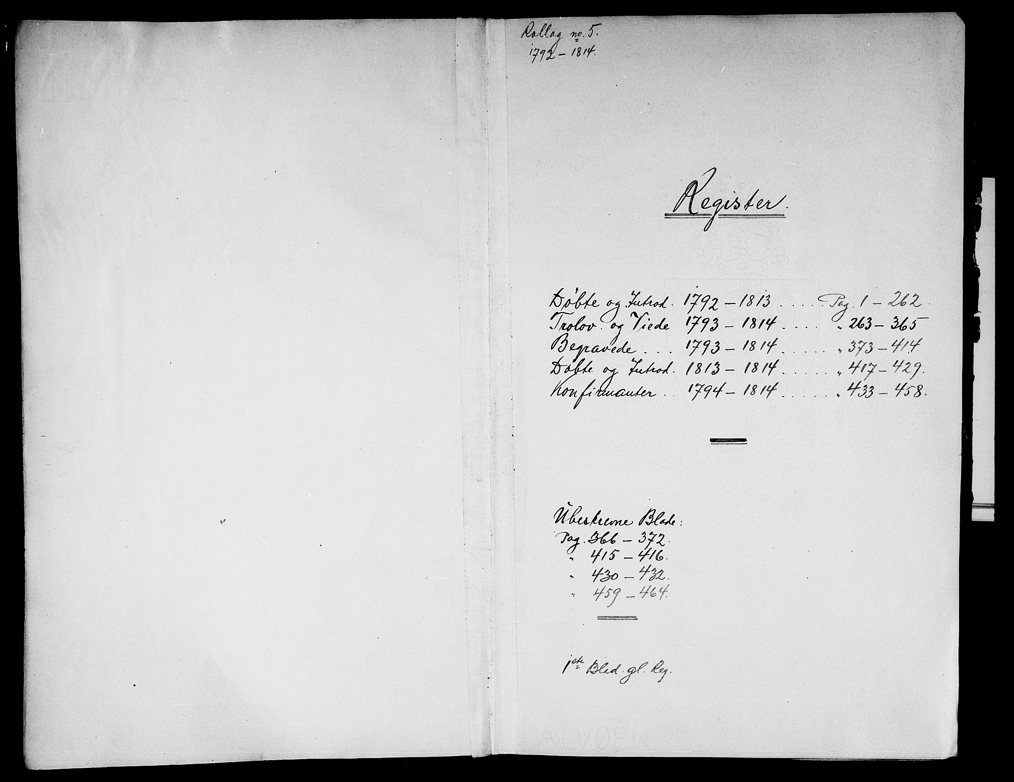 Rollag kirkebøker, AV/SAKO-A-240/F/Fa/L0005: Ministerialbok nr. I 5, 1792-1814