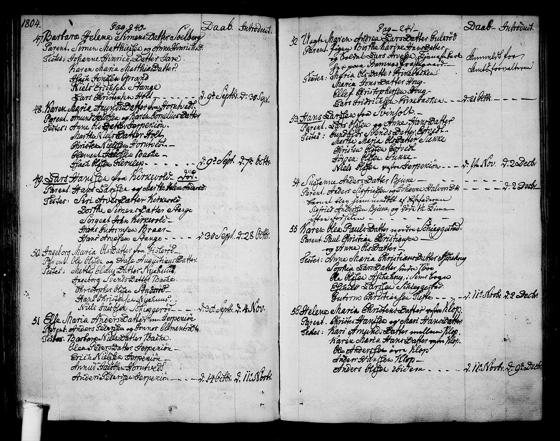 Ramnes kirkebøker, AV/SAKO-A-314/F/Fa/L0003: Ministerialbok nr. I 3, 1790-1813, s. 240-241