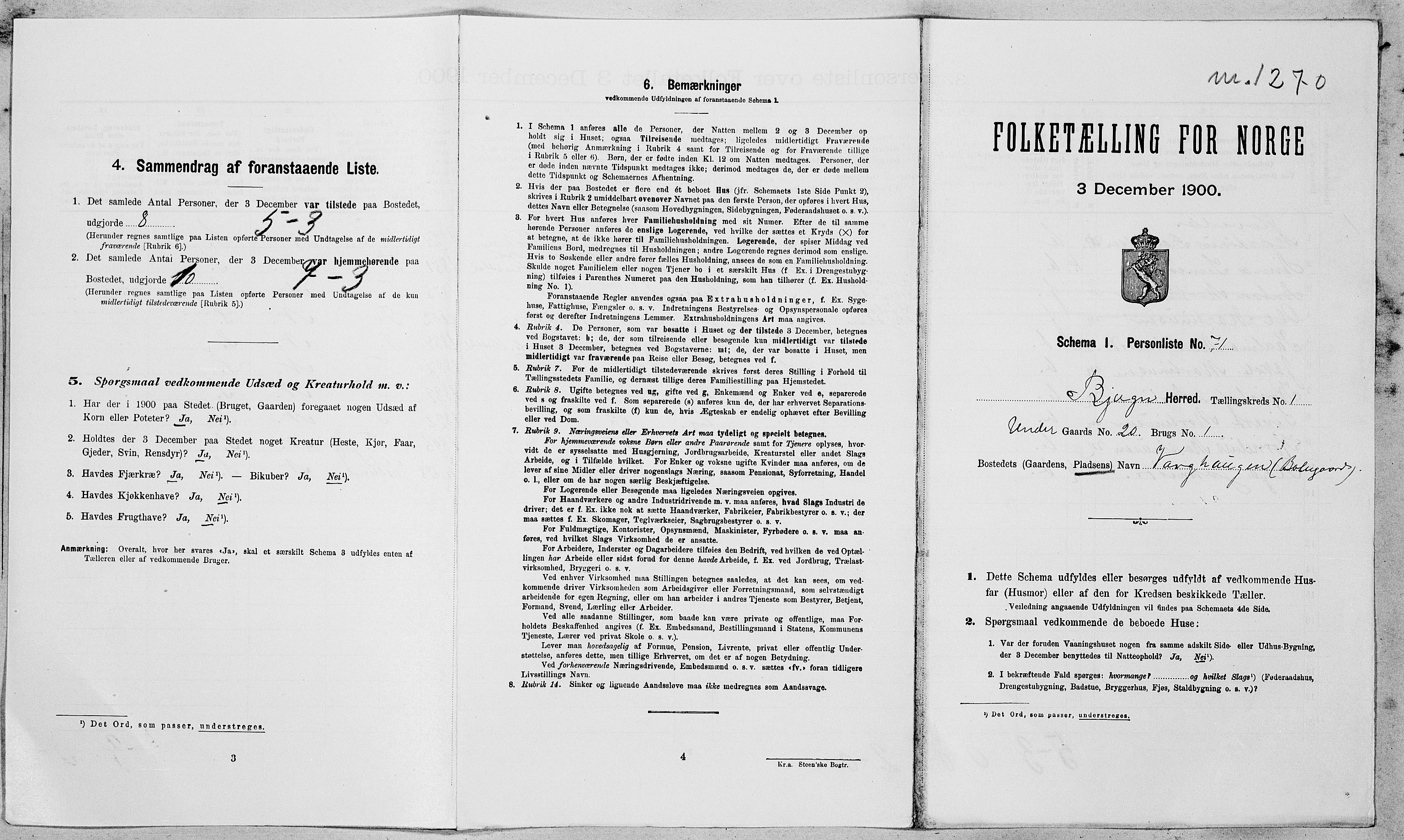 SAT, Folketelling 1900 for 1627 Bjugn herred, 1900, s. 166