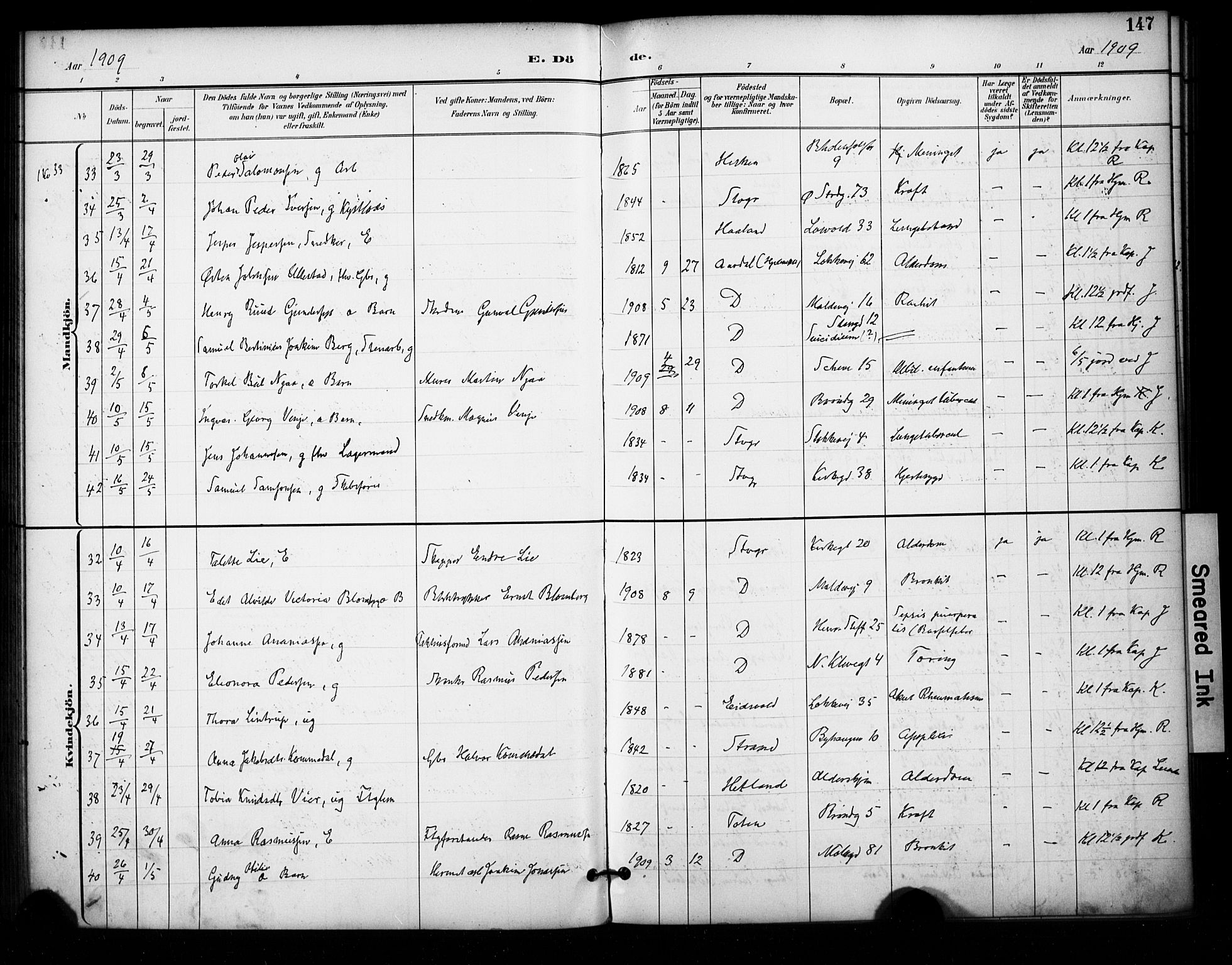 Domkirken sokneprestkontor, AV/SAST-A-101812/001/30/30BA/L0032: Ministerialbok nr. A 31, 1896-1917, s. 147