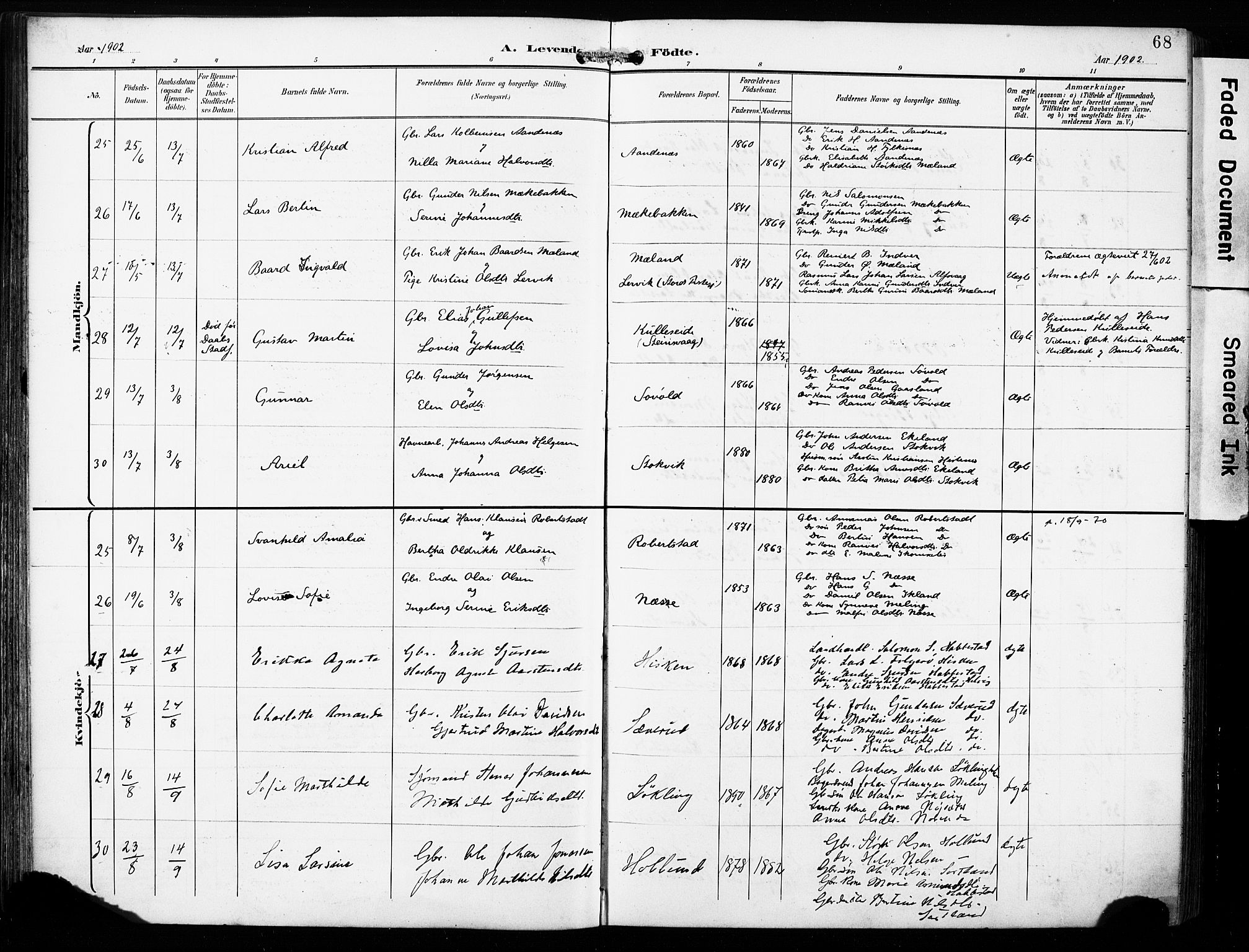 Finnås sokneprestembete, AV/SAB-A-99925/H/Ha/Haa/Haac/L0002: Ministerialbok nr. C 2, 1895-1904, s. 68