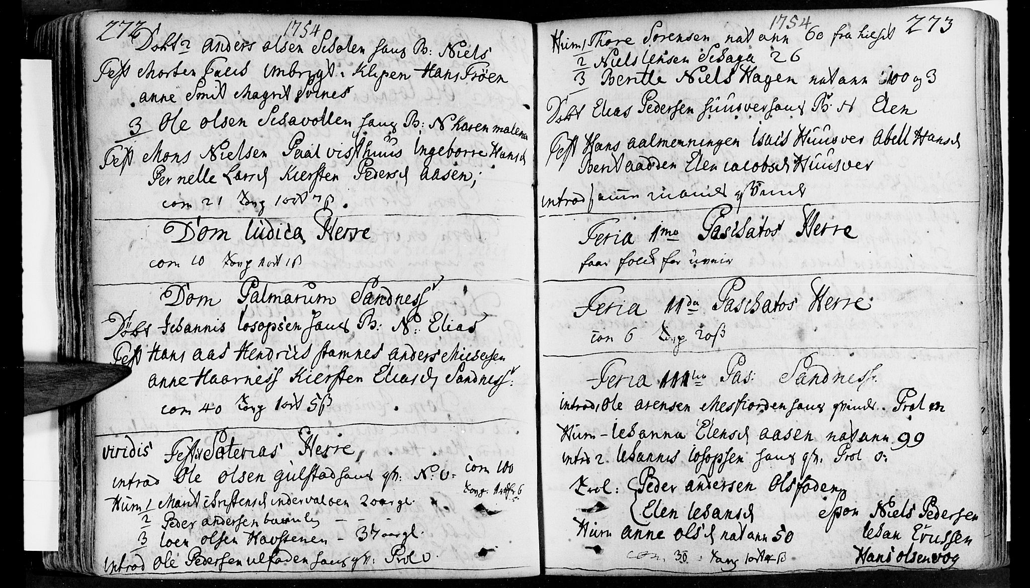 Ministerialprotokoller, klokkerbøker og fødselsregistre - Nordland, AV/SAT-A-1459/830/L0434: Ministerialbok nr. 830A03, 1737-1767, s. 272-273