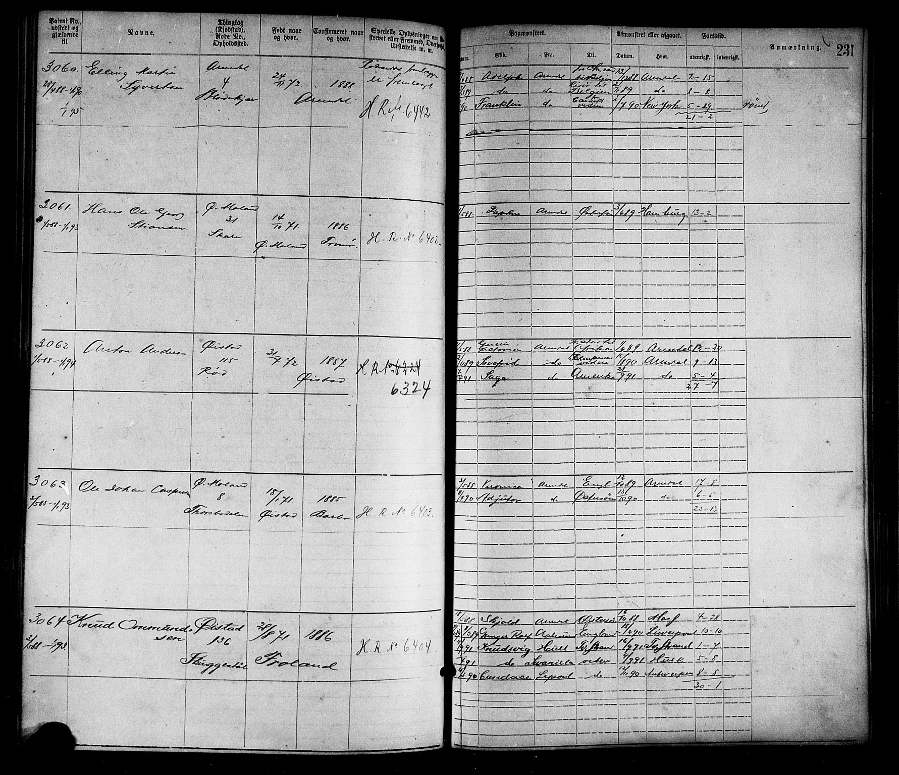Arendal mønstringskrets, SAK/2031-0012/F/Fa/L0003: Annotasjonsrulle nr 1911-3827 med register, S-3, 1880-1892, s. 263