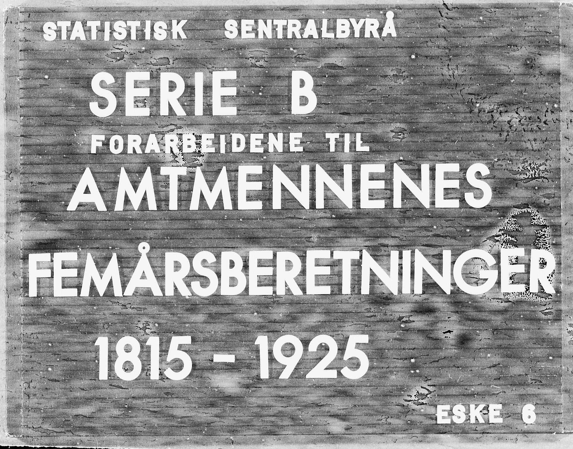 Statistisk sentralbyrå, Næringsøkonomiske emner, Generelt - Amtmennenes femårsberetninger, RA/S-2233/F/Fa/L0006: --, 1841-1850, s. 1