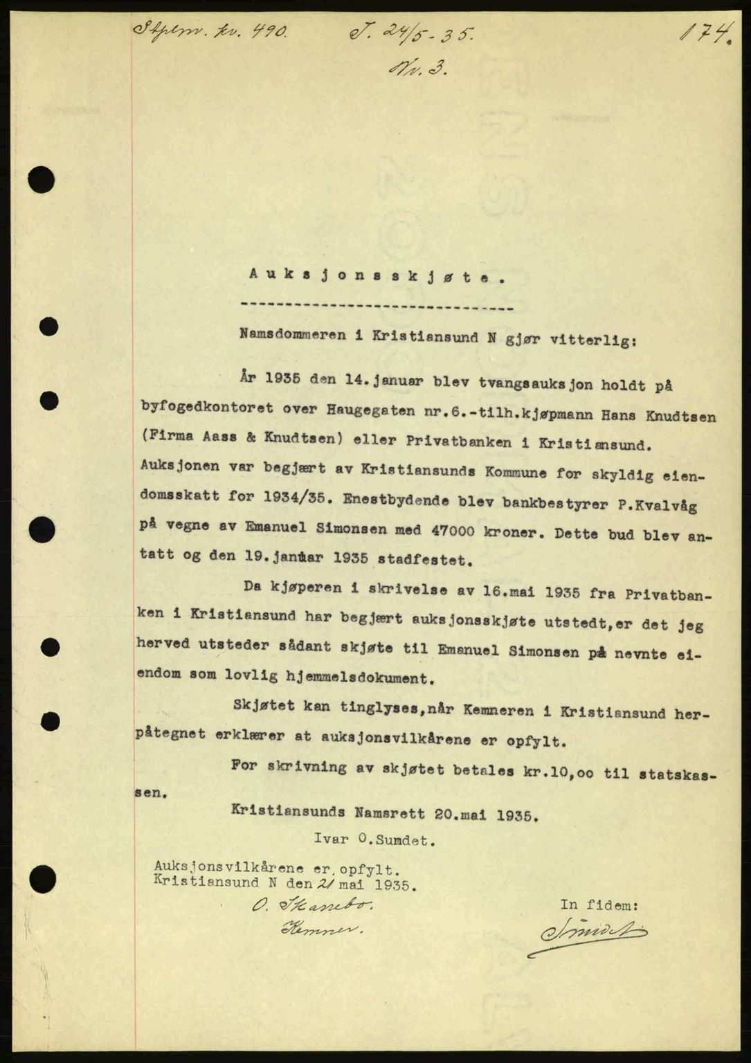 Kristiansund byfogd, SAT/A-4587/A/27: Pantebok nr. 28, 1934-1936, Tingl.dato: 24.05.1935