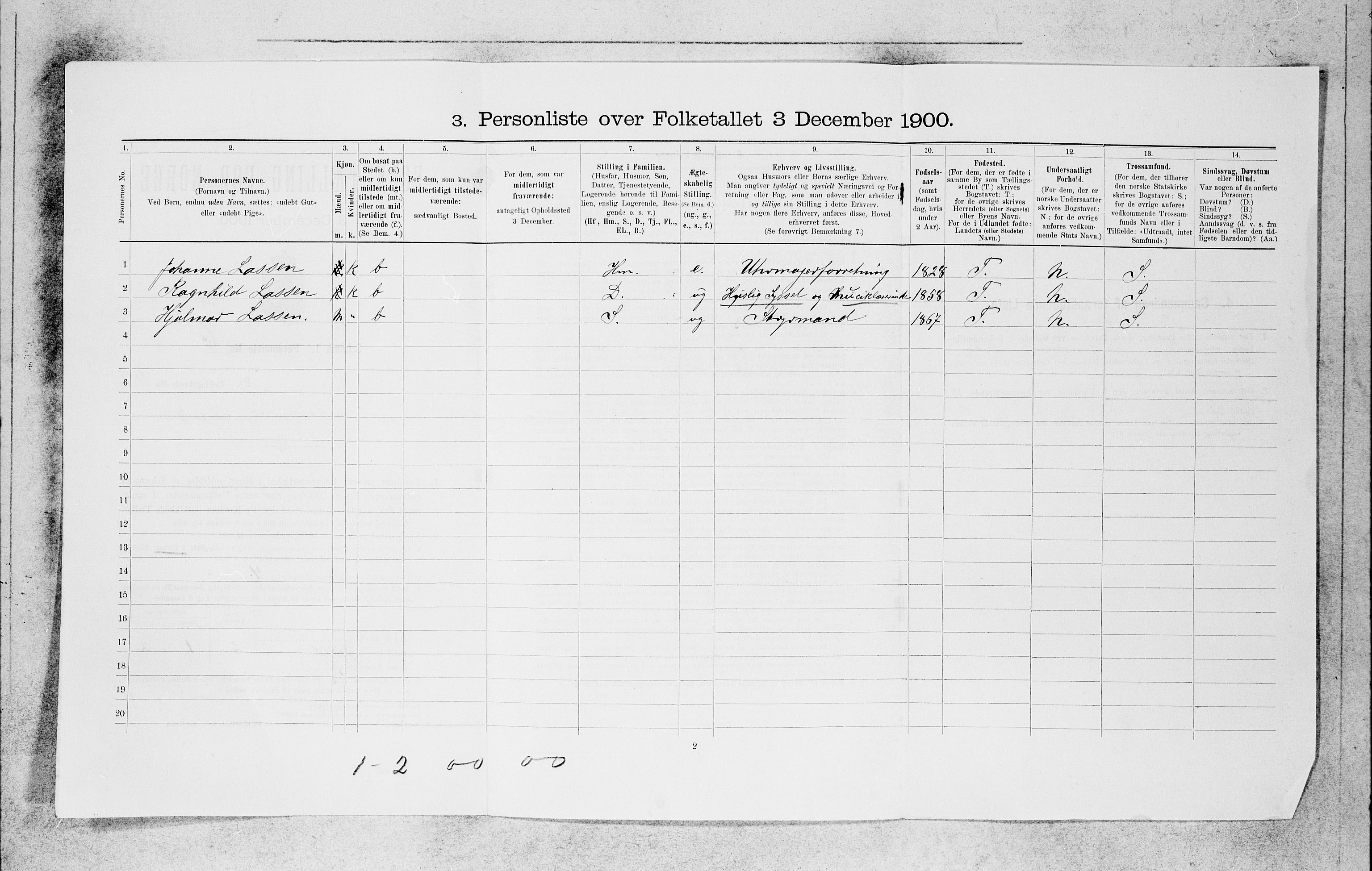 SAB, Folketelling 1900 for 1301 Bergen kjøpstad, 1900, s. 22296