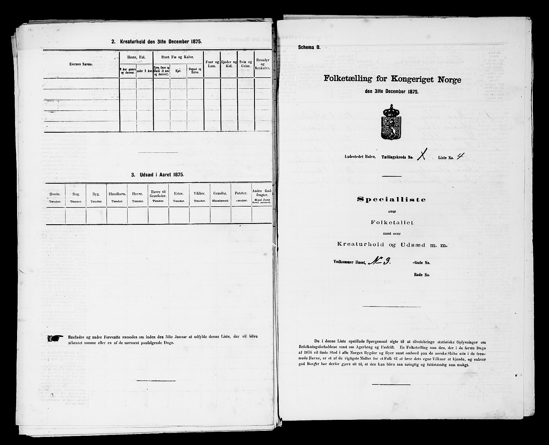 RA, Folketelling 1875 for 0204B Vestby prestegjeld, Hølen ladested, 1875, s. 69