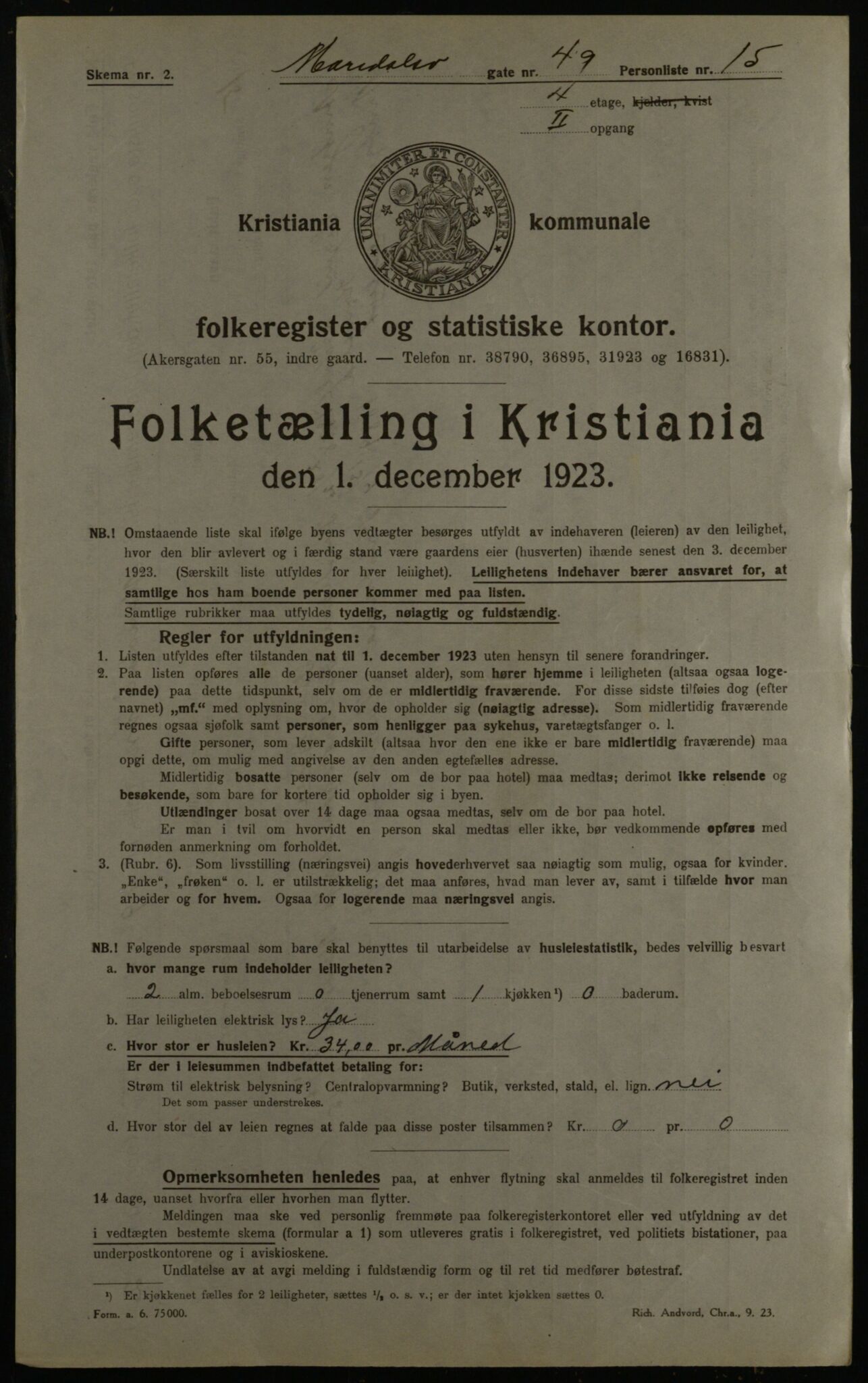 OBA, Kommunal folketelling 1.12.1923 for Kristiania, 1923, s. 68132